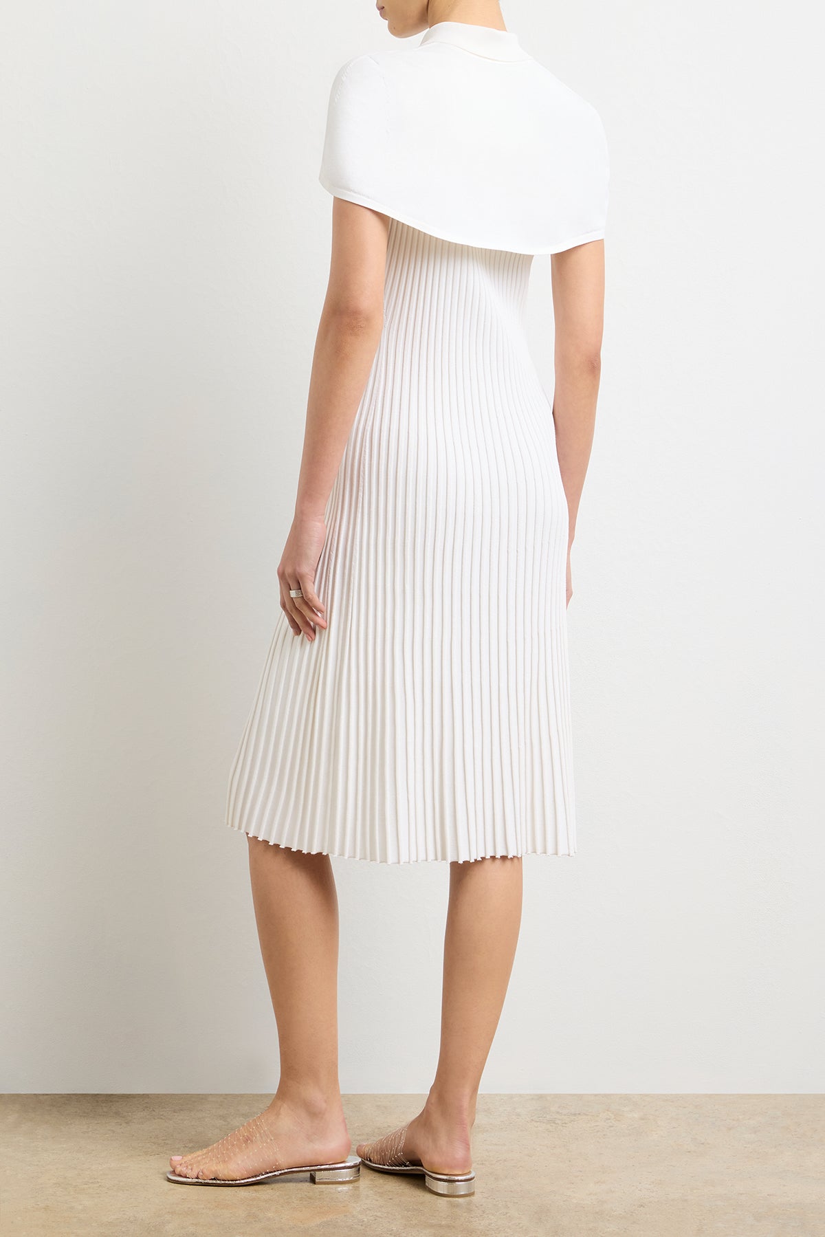 The Joyce Midi Polo Dress in White