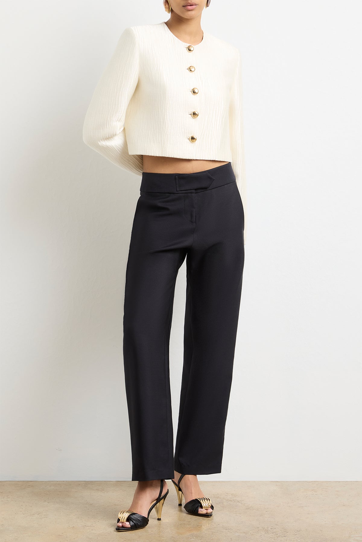 The Ryder Box Jacket in Pearl Sponge Silk