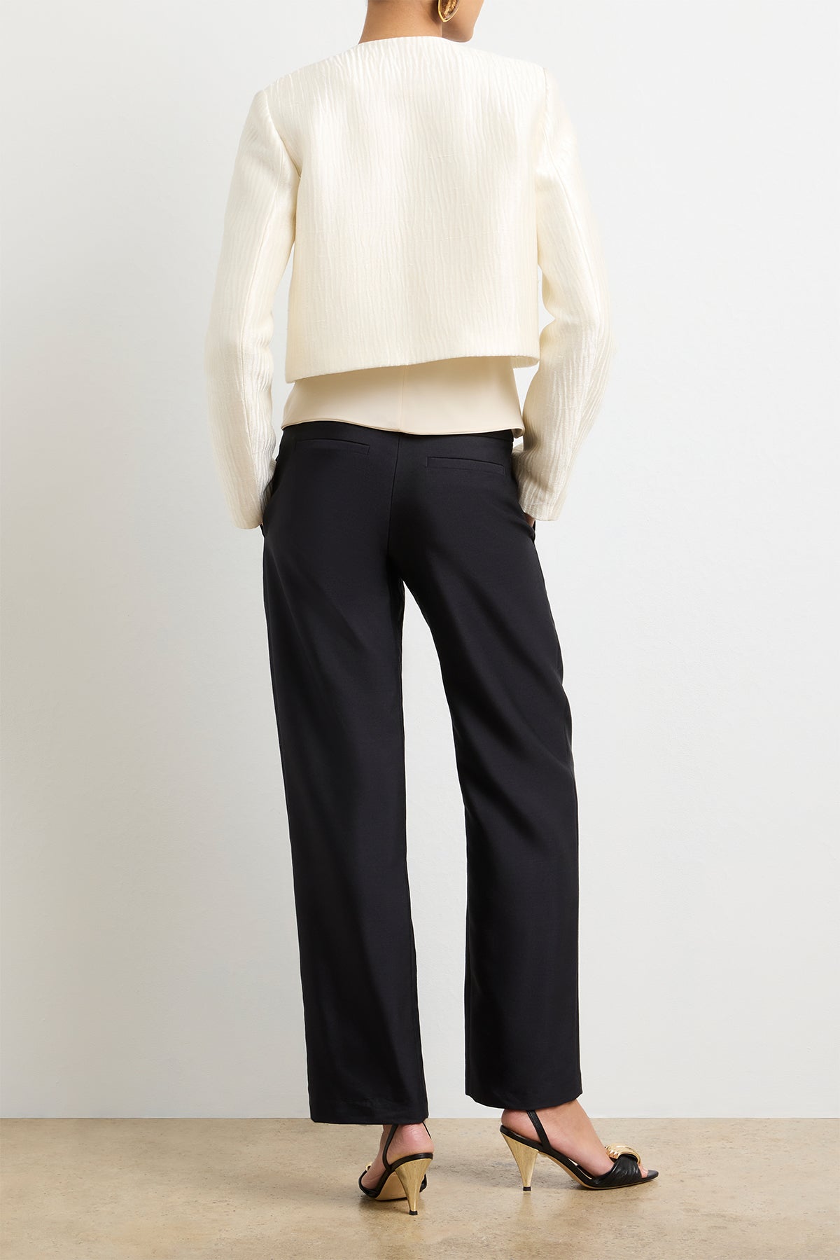 The Ryder Box Jacket in Pearl Sponge Silk