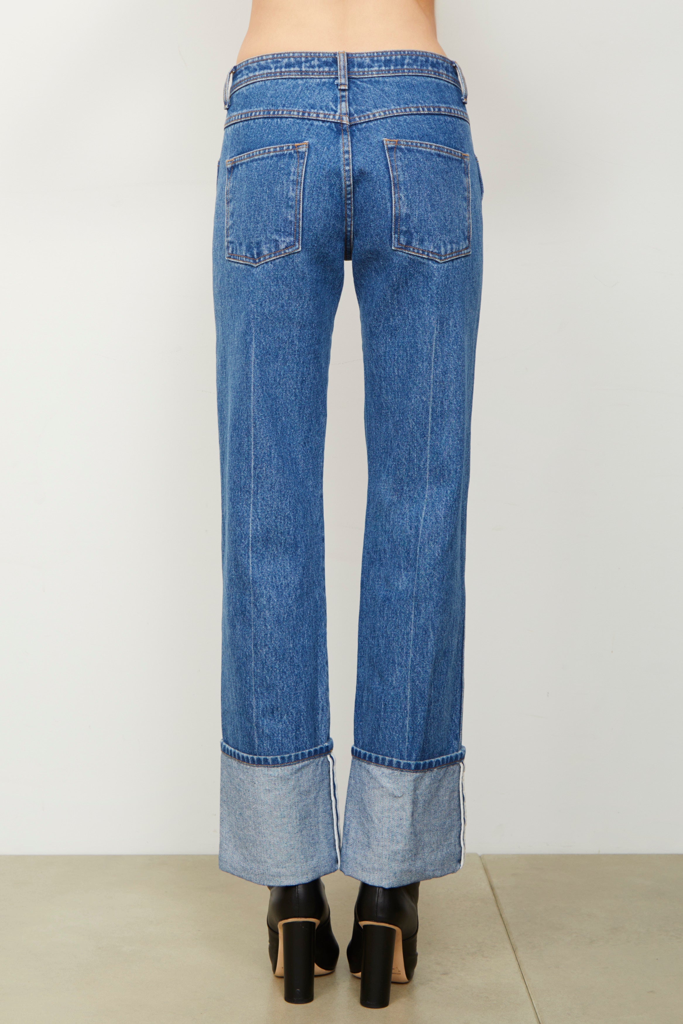 The Alexa Cuffed Denim in American Blue