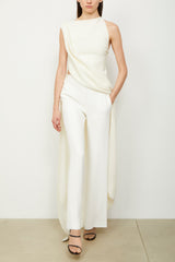 The High Waisted Wide Leg Trouser in White