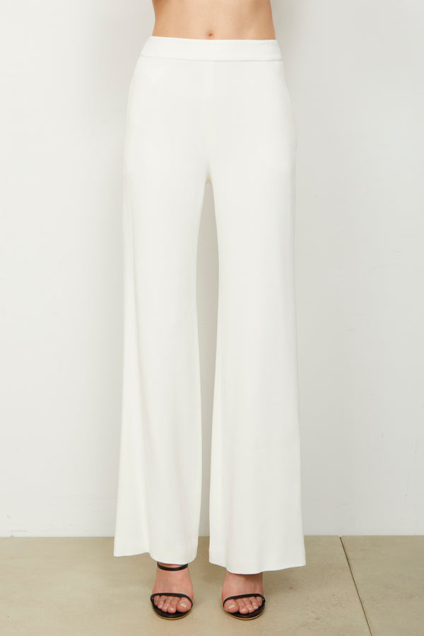 The High Waisted Wide Leg Trouser in White