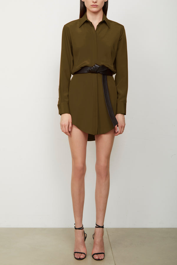 The Vera Shirt Dress in Olive Green