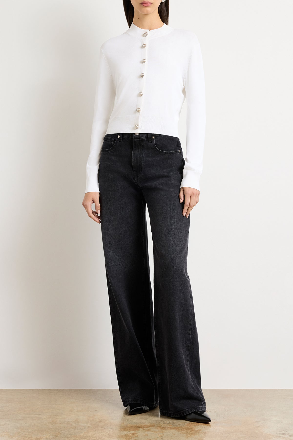 The Aubrey Cardigan in Optic White