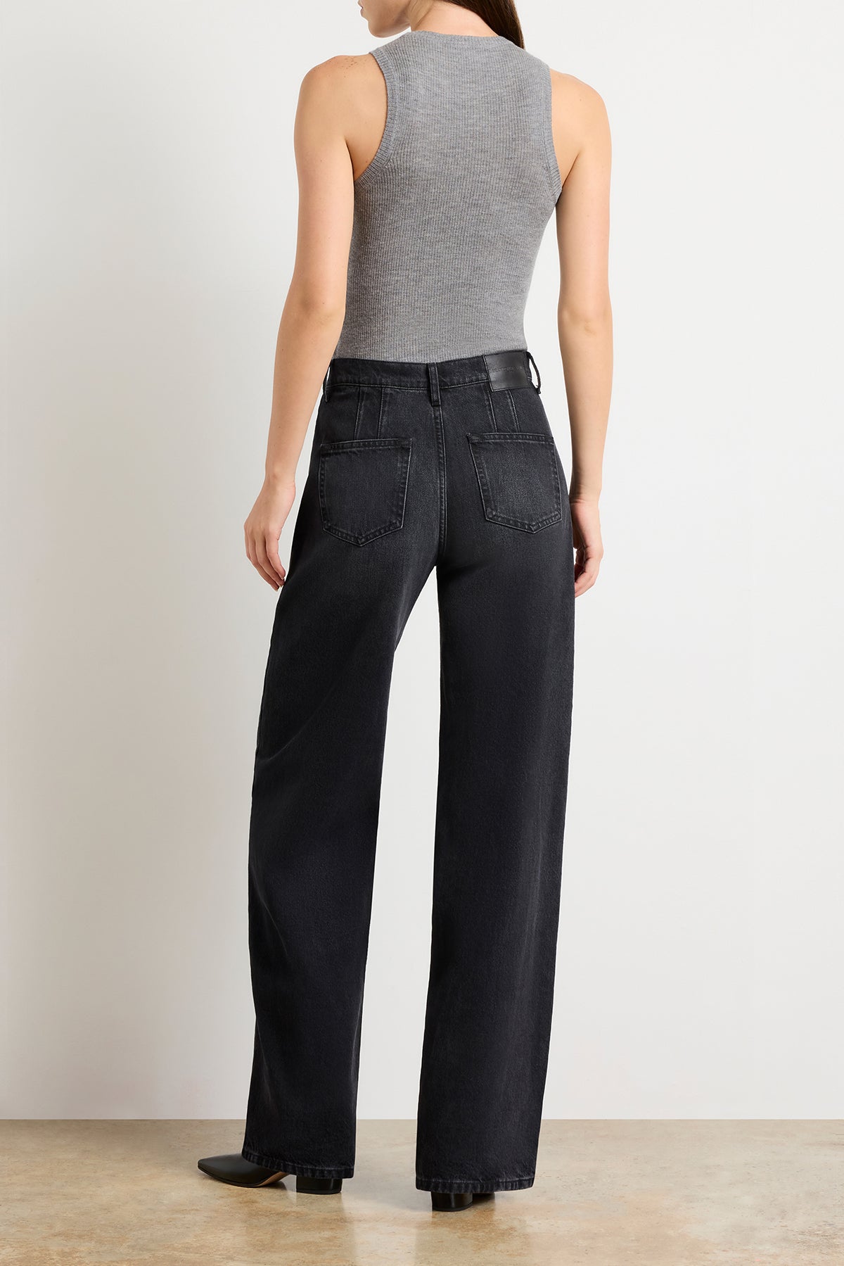 The Callan Wide Leg Jean in Vintage Black
