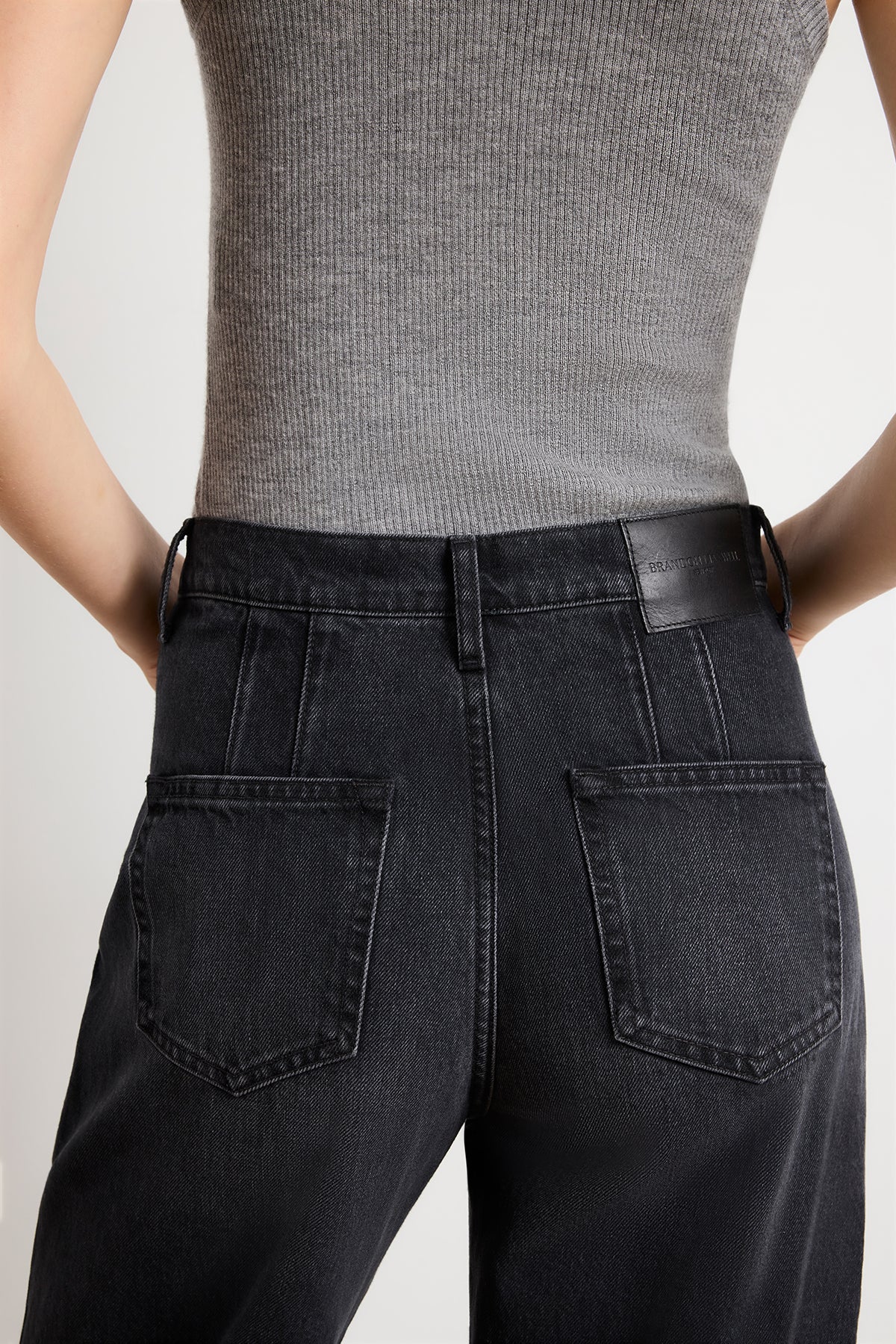 The Callan Wide Leg Jean in Vintage Black