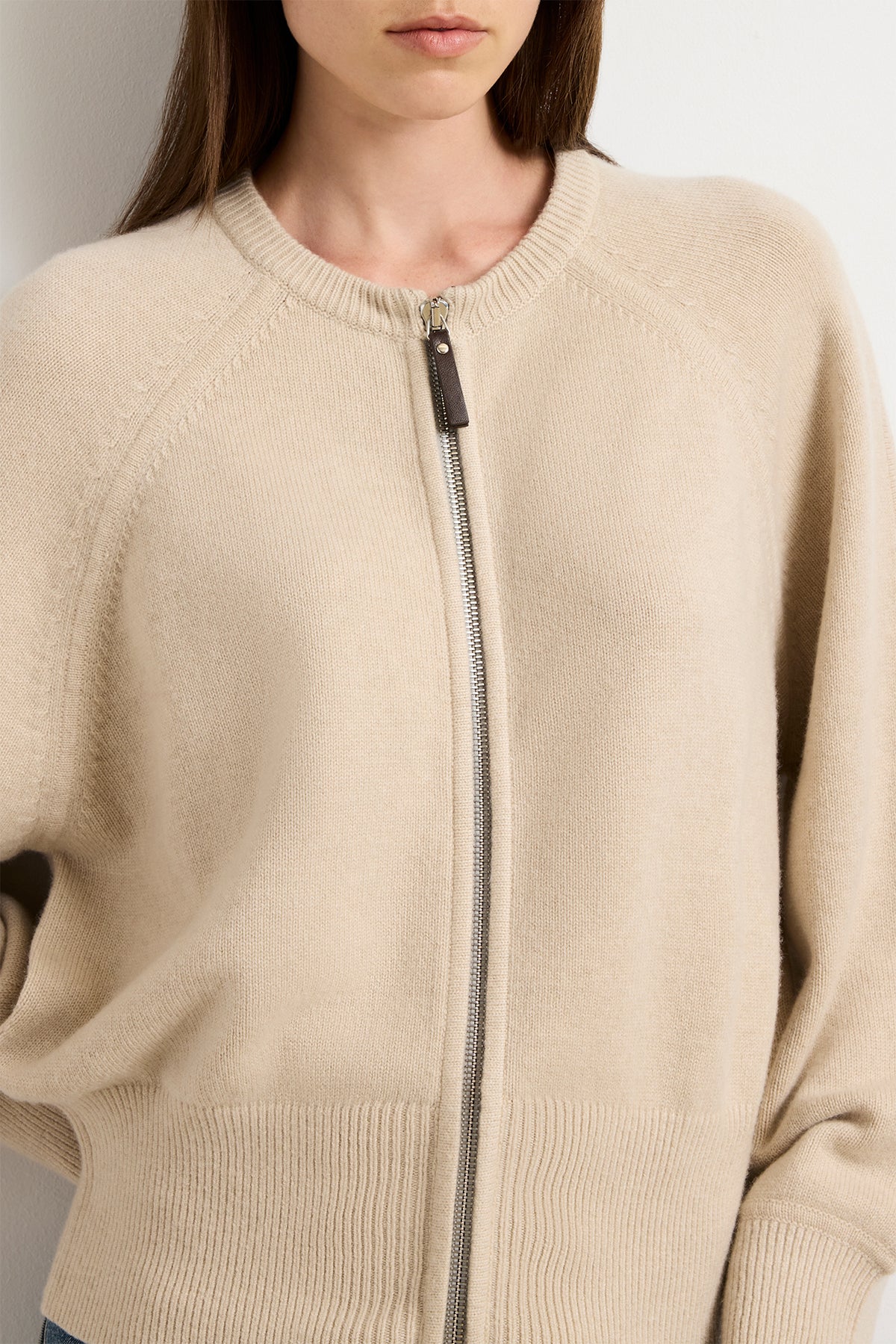 The Conrad Knit Jacket in Oatmeal and Brown