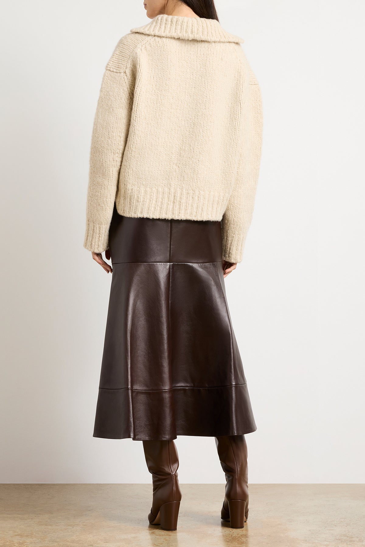 The Posie Half Zip Sweater with Sleeve Pocket in Latte