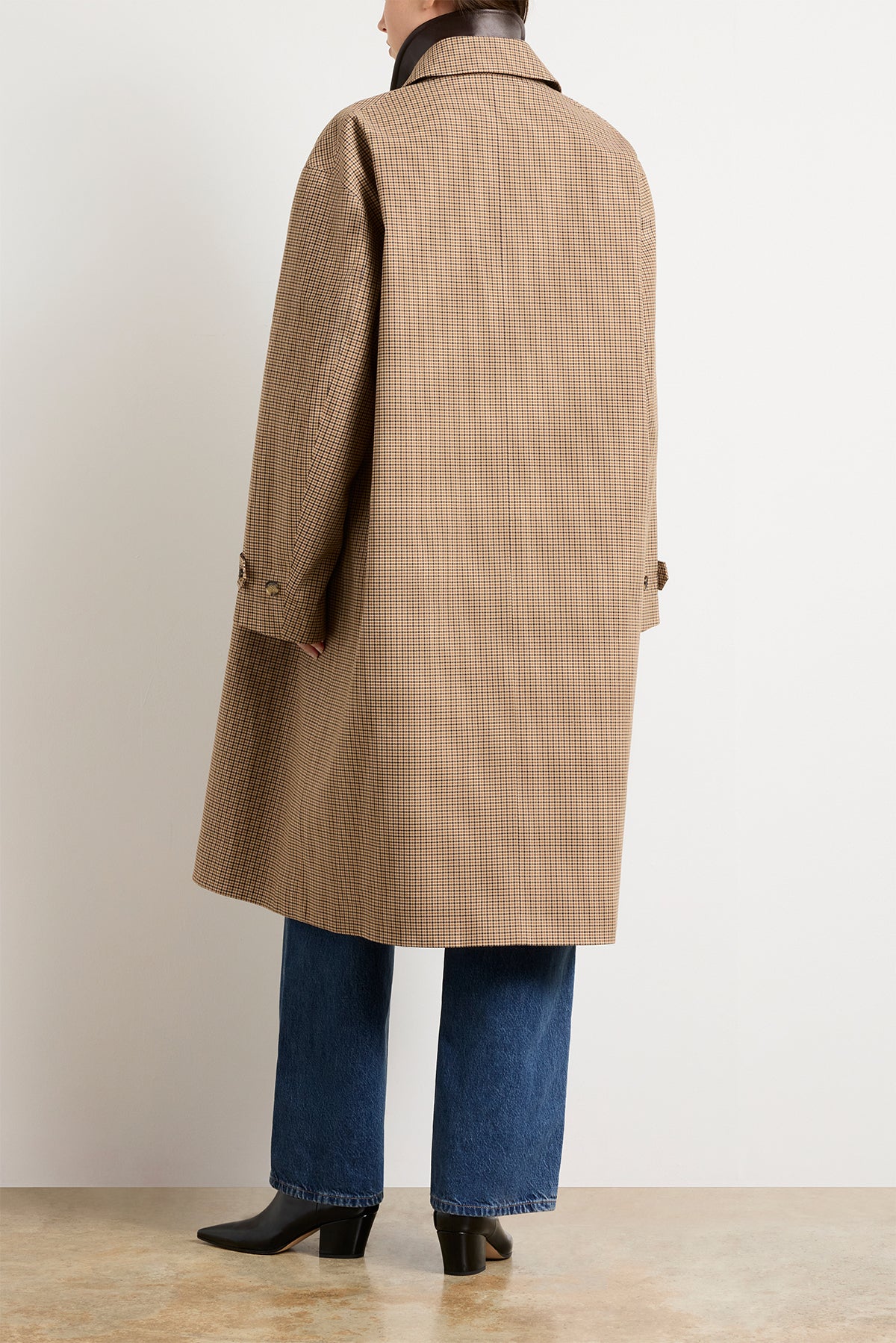 The Quinn Driving Coat in Brown Plaid