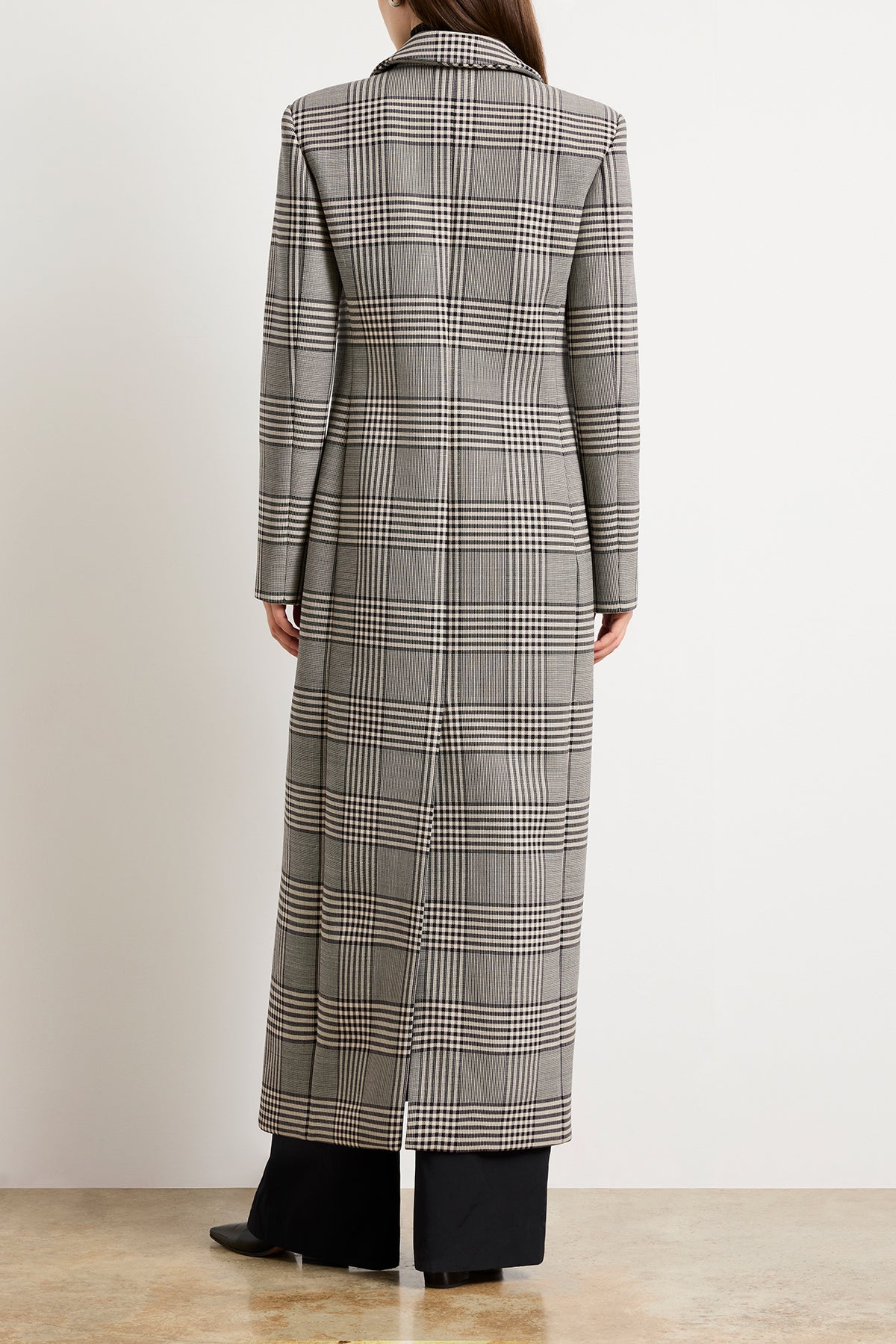 The Raye Double Breasted Coat in Prince of Wales Plaid