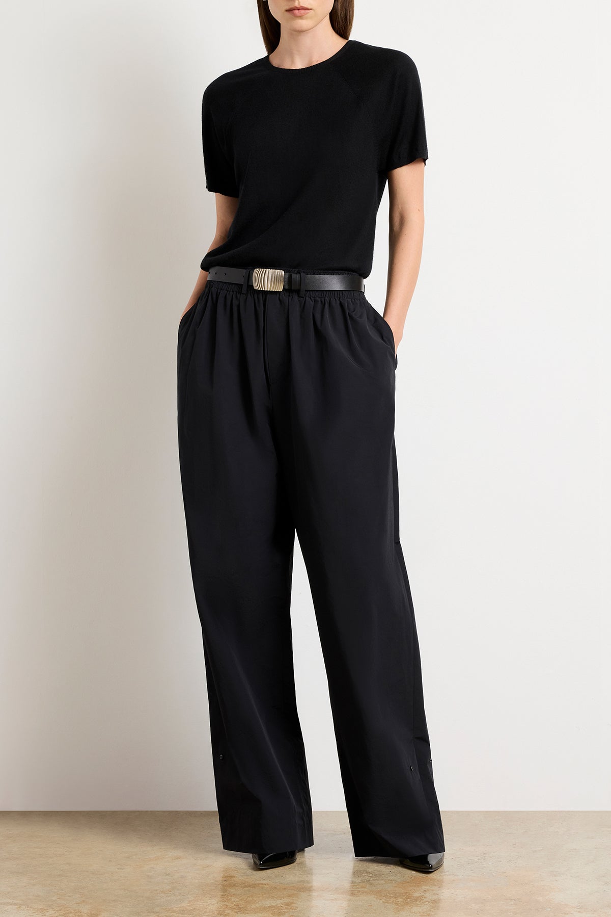 The Teagan Relaxed Track Pant in Black