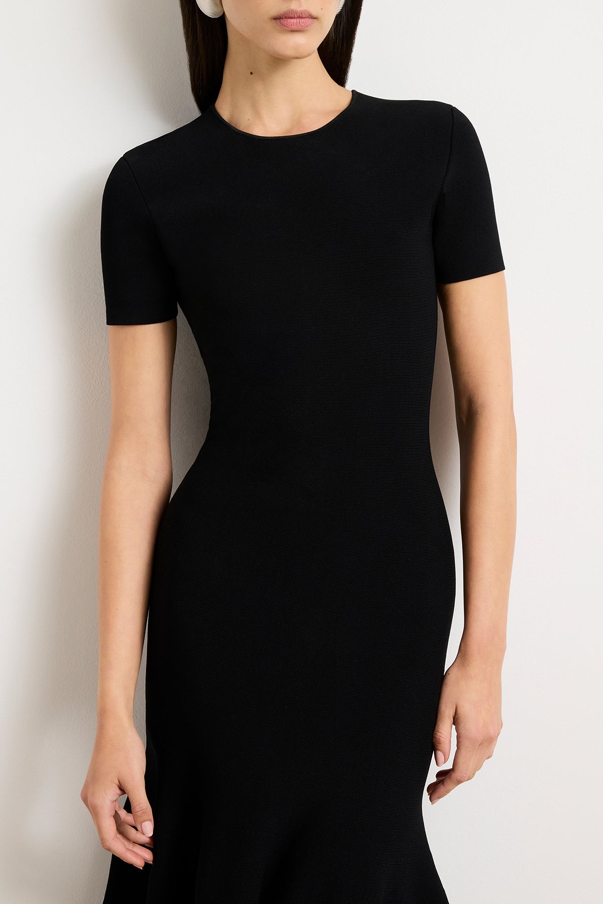 The Willa Knit Dress with Trumpet Skirt in Black