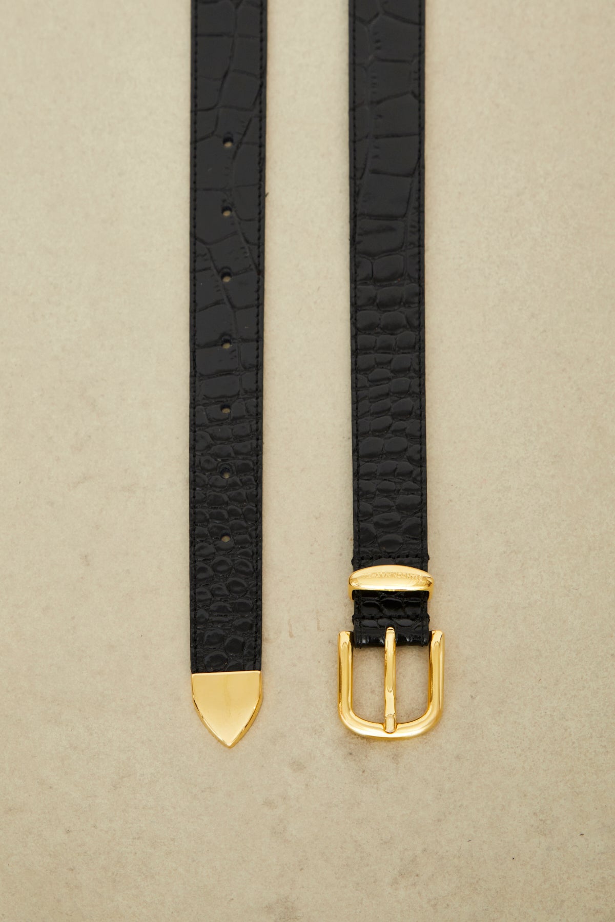 The Classic Croc Belt in Black and Gold