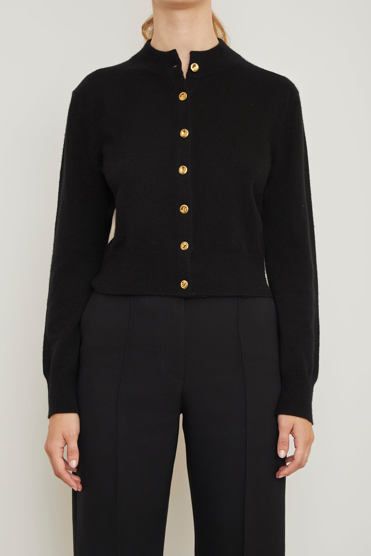 The Aubrey Cashmere Cardigan in Black