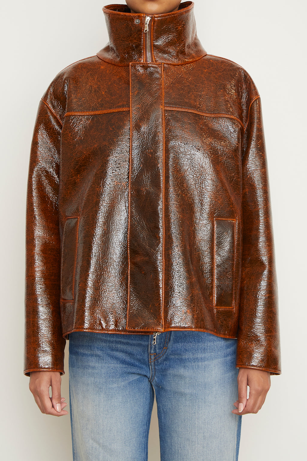 The Everett Barn Jacket in Mahogany Glaze Lacquered Wool
