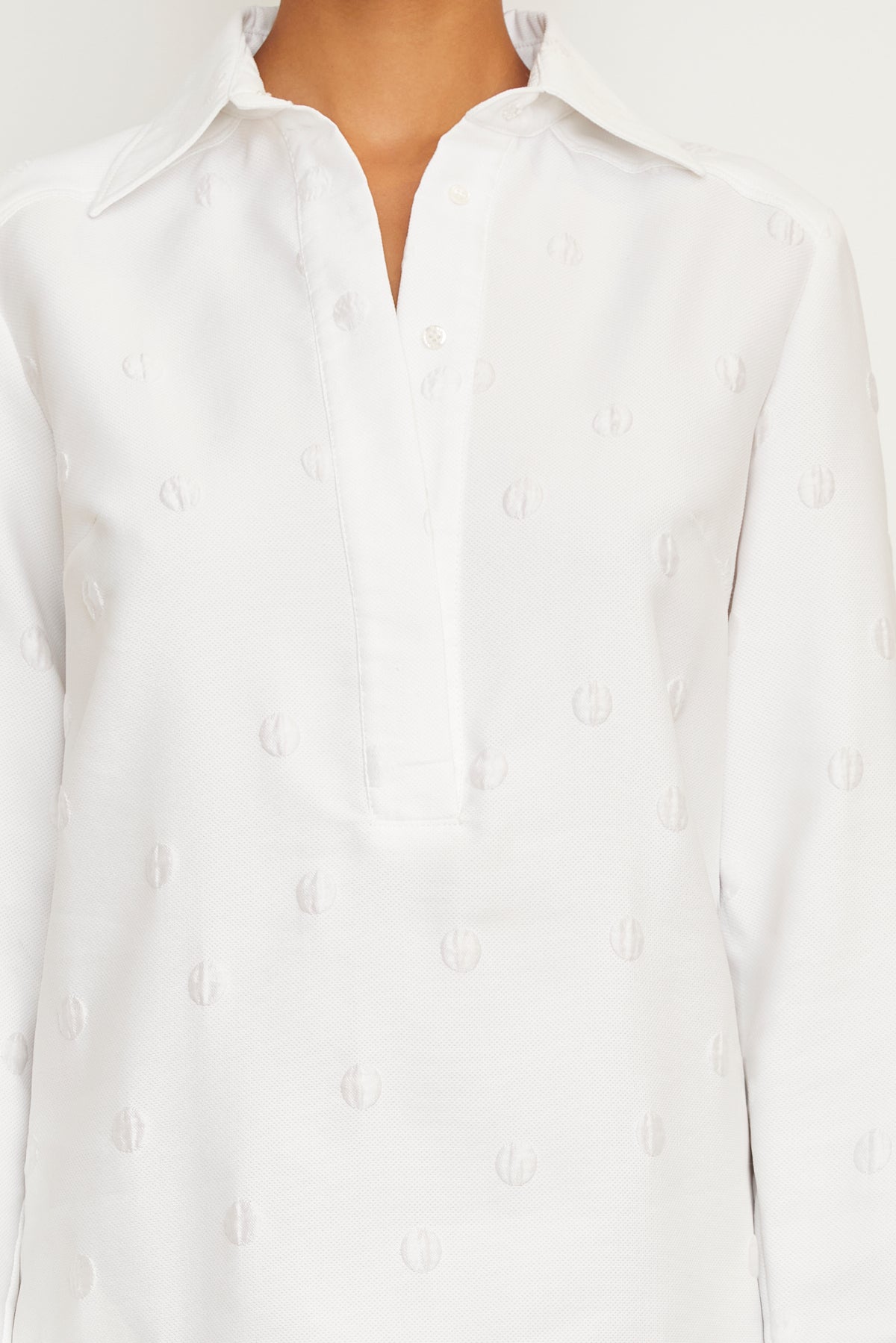 The Lola Tunic Dress in White Polka Dot
