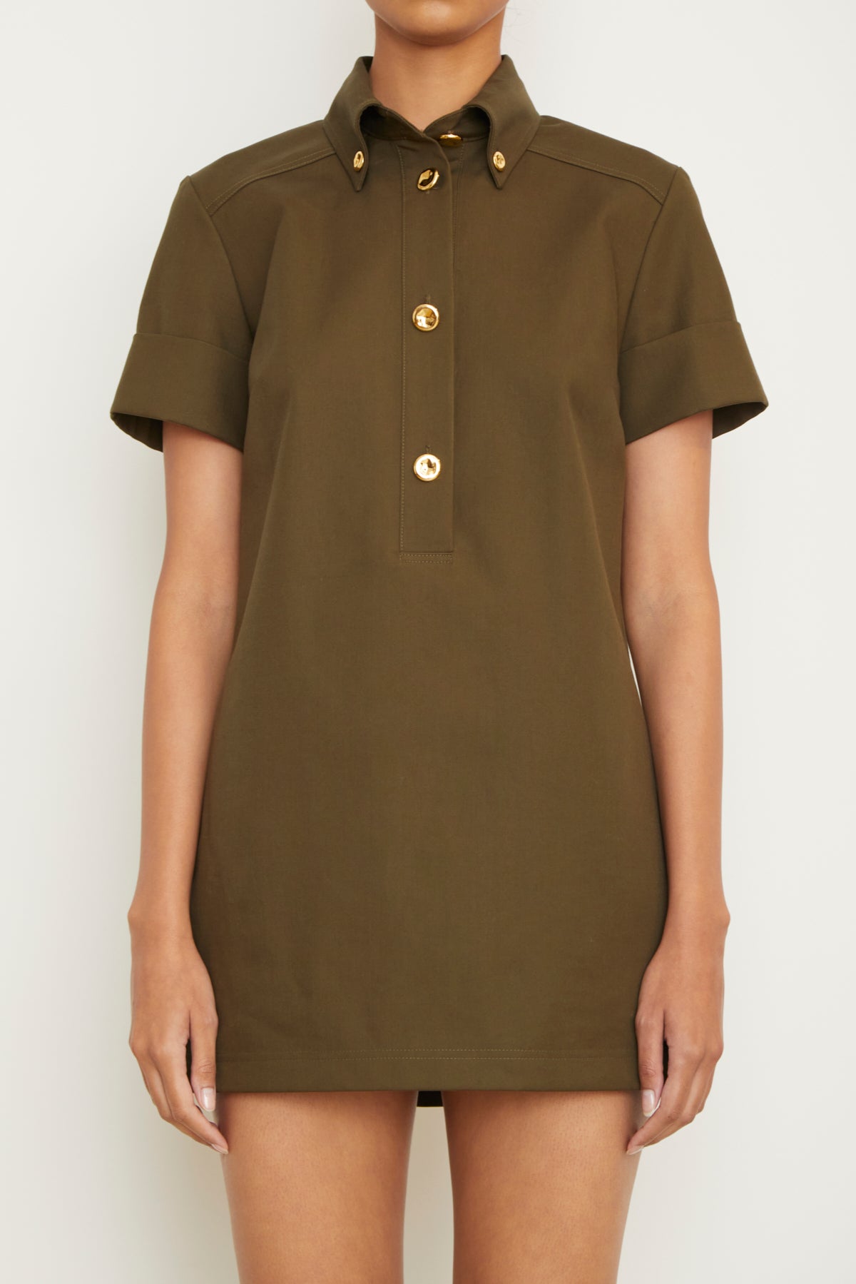 Brandon Maxwell The Noelle Mini Dress in Olive 0