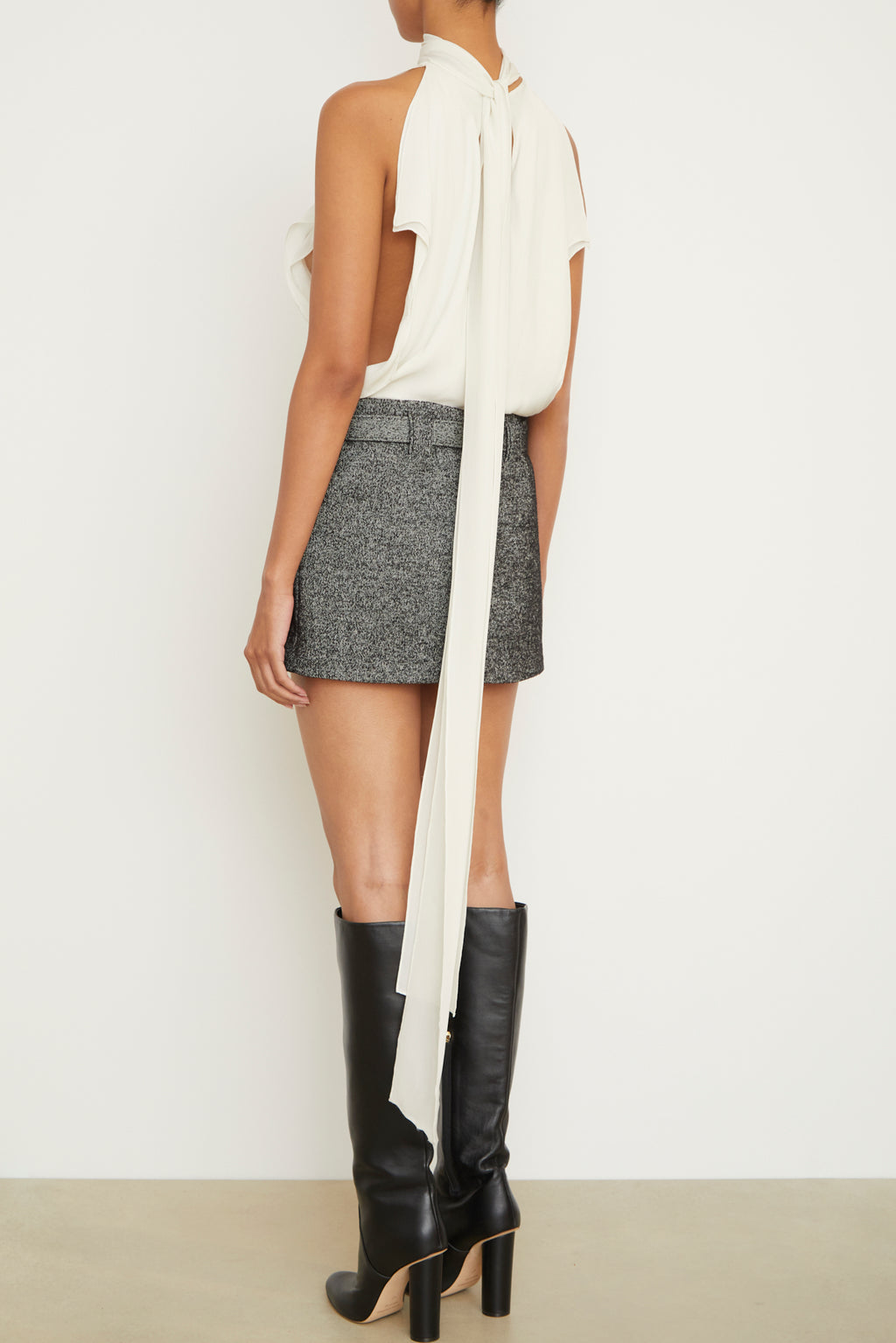 KNWLS strap-detail lace-up Miniskirt | Grey | FARFETCH