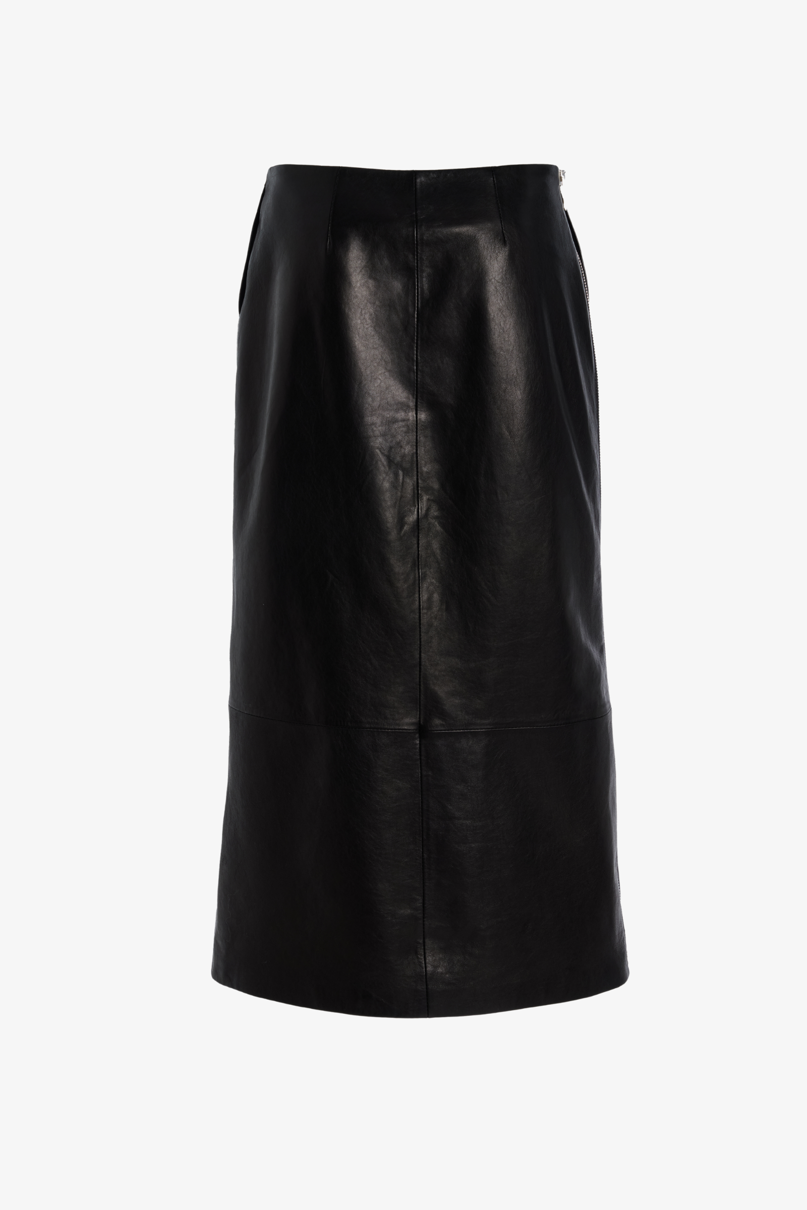 The Avery Skirt in Black Nappa Leather