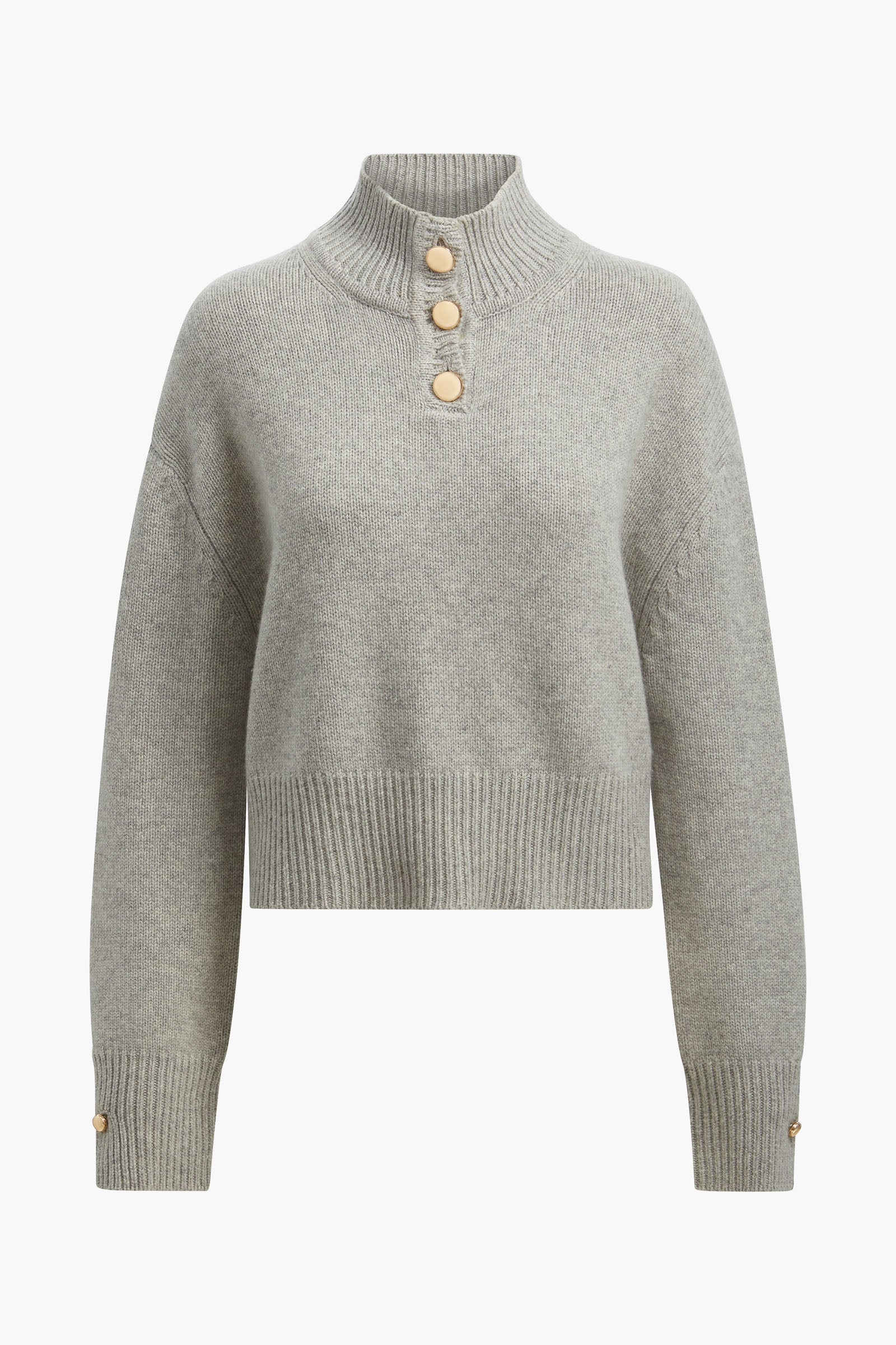 The Rowe Cropped Henley in Foggy Cashmere