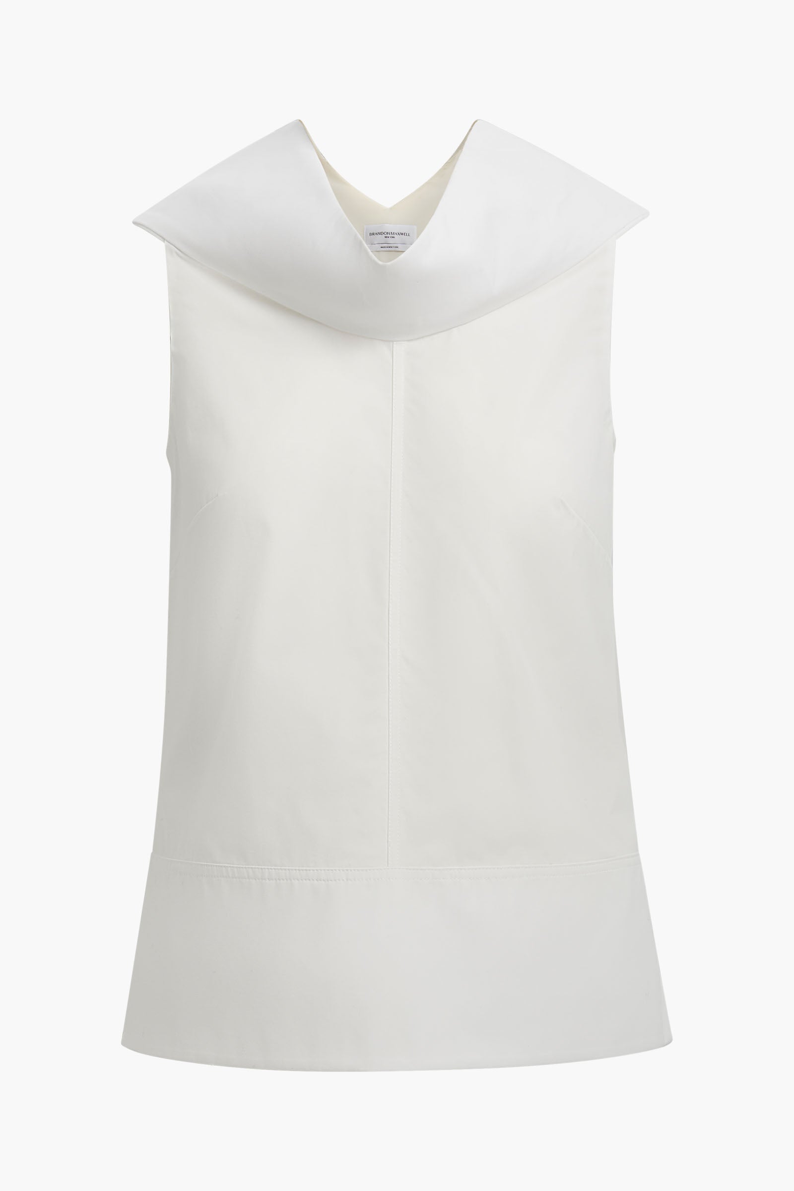 The Bowie Top in White Cotton Poplin