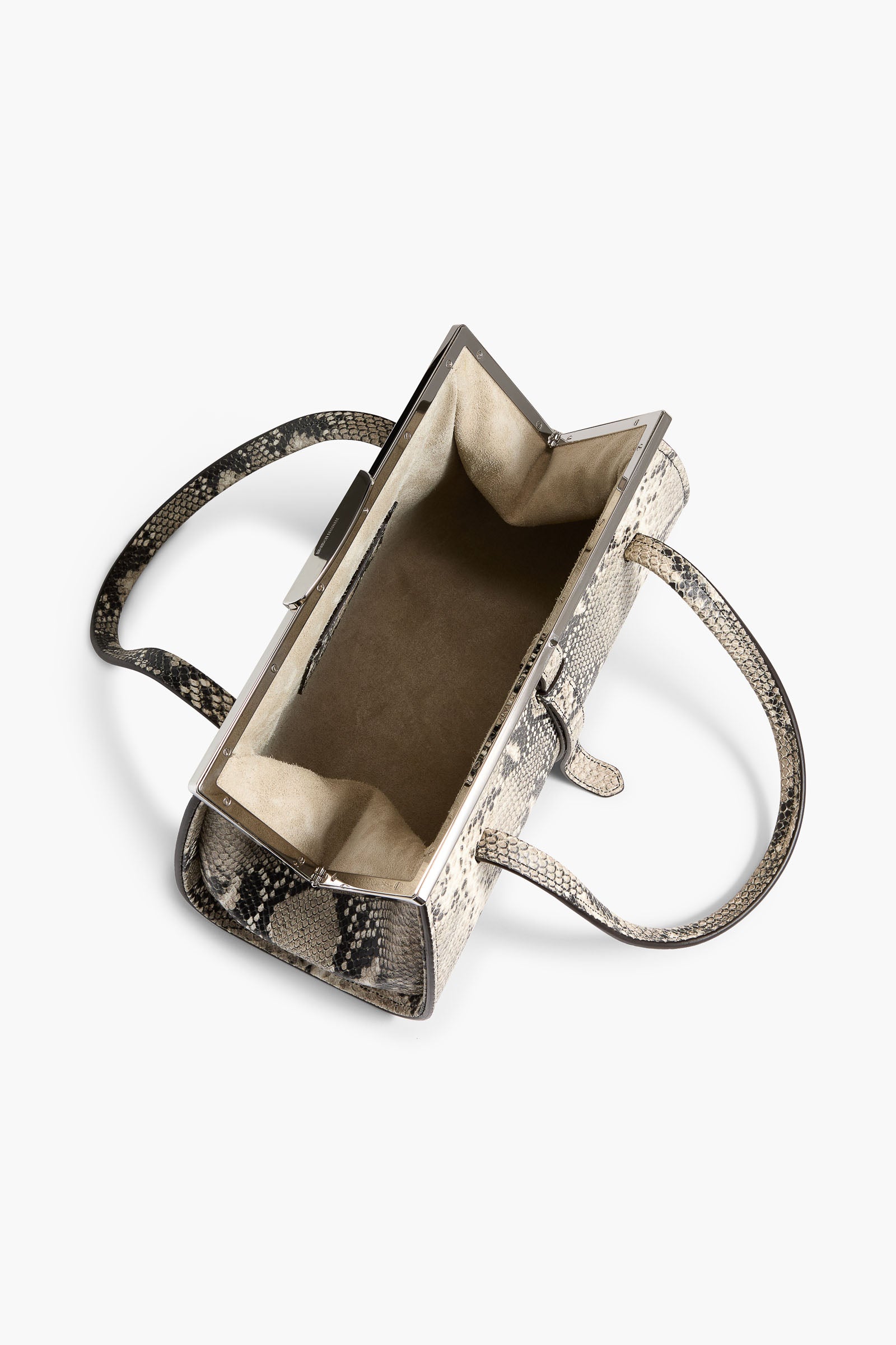 The Maxwell Bag in Black and White Embossed Python Leather