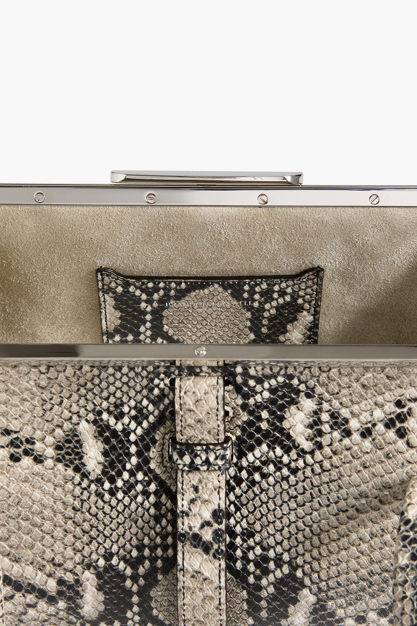 The Maxwell Bag in Black and White Embossed Python Leather