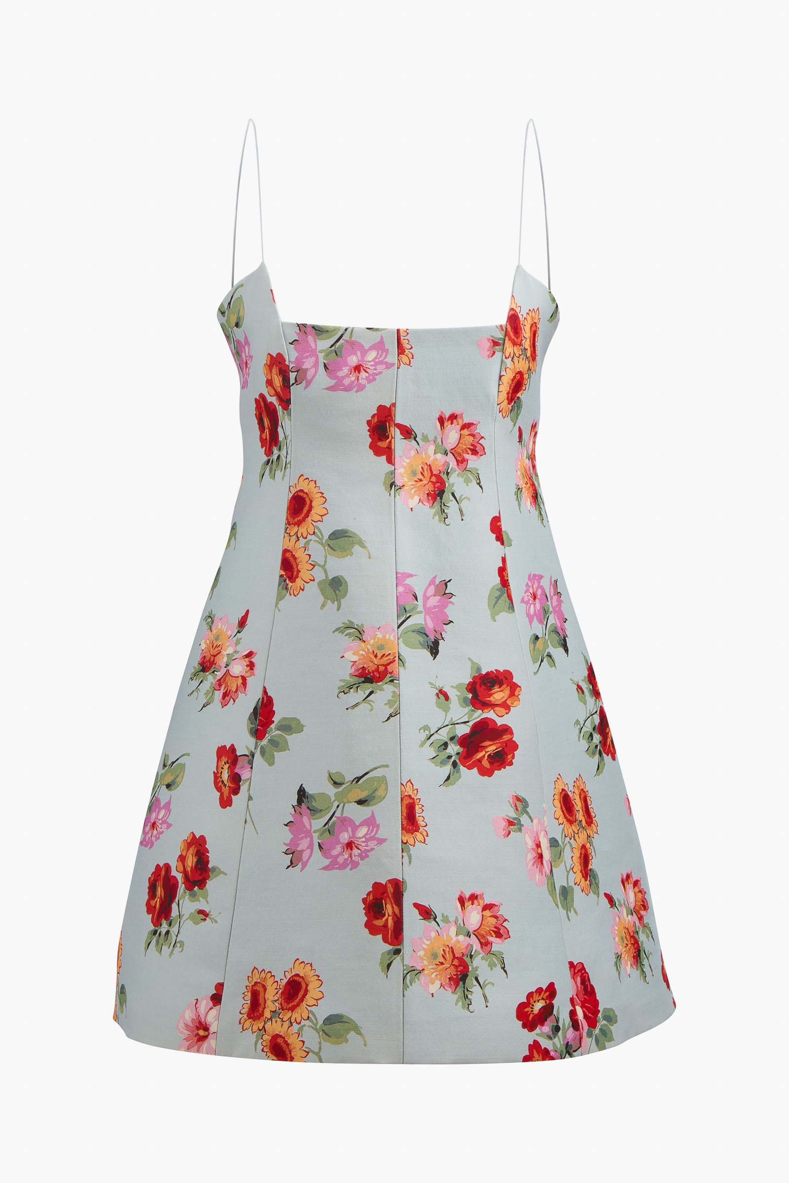 Zinnia Mini Dress in Light Blue Floral