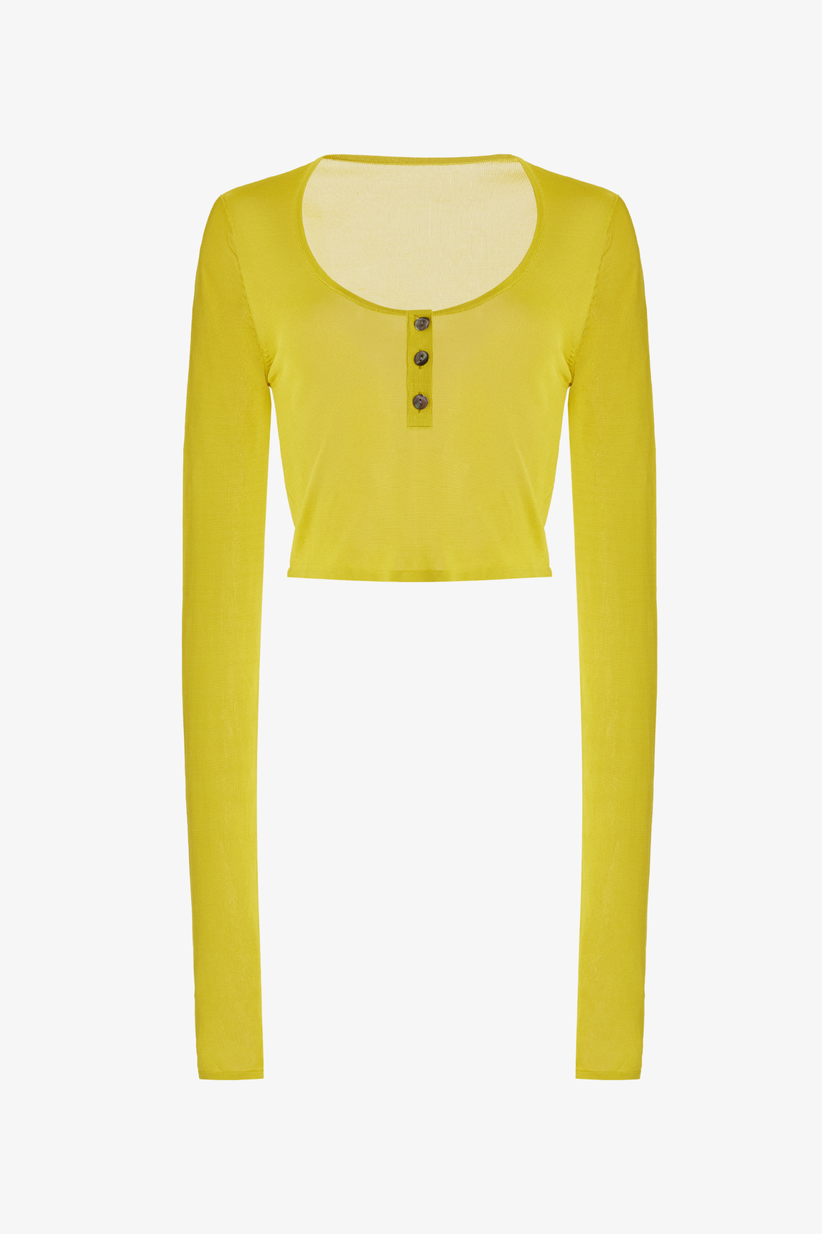 The Wylder Cropped Henley in Olive Oil