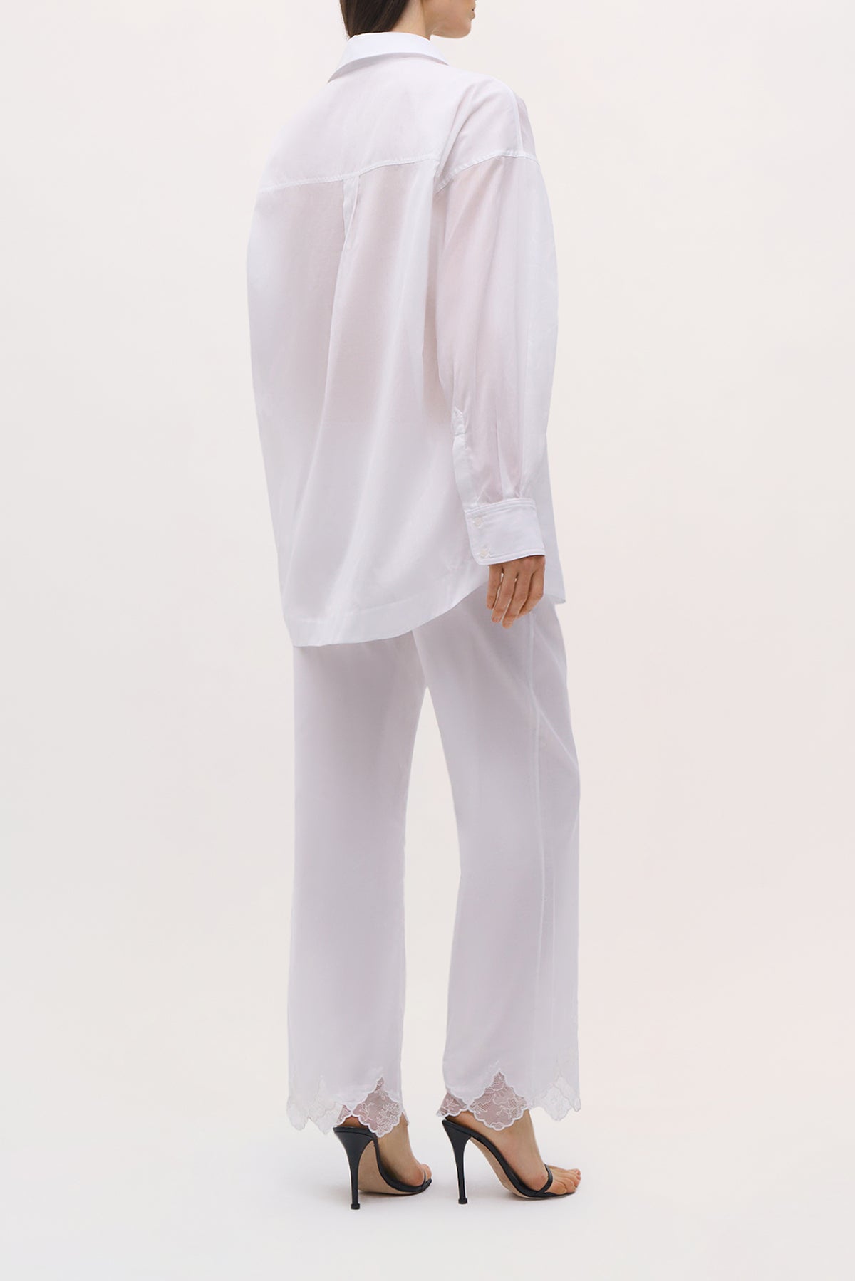 Back view of Barrett Top in White.