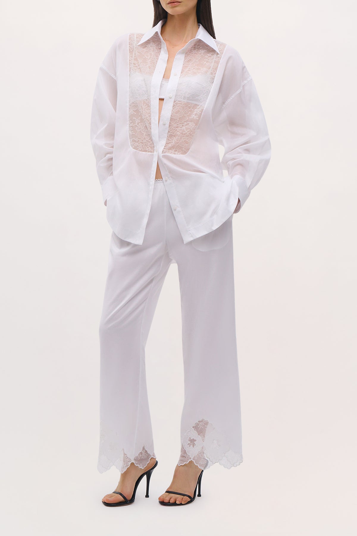 Front view of Barrett Top in White.
