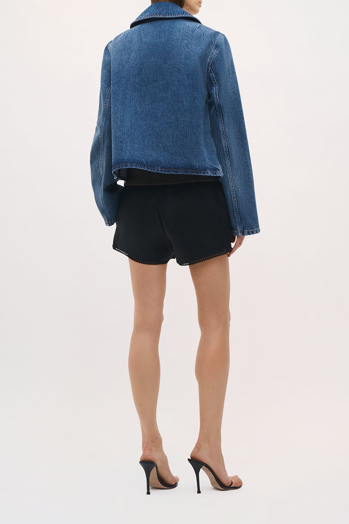 Back view of the Hayes Jacket in Faded Indigo.