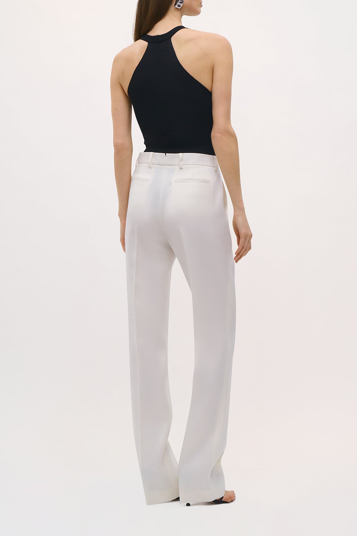 Back view of the Irving Pant in Ivory.