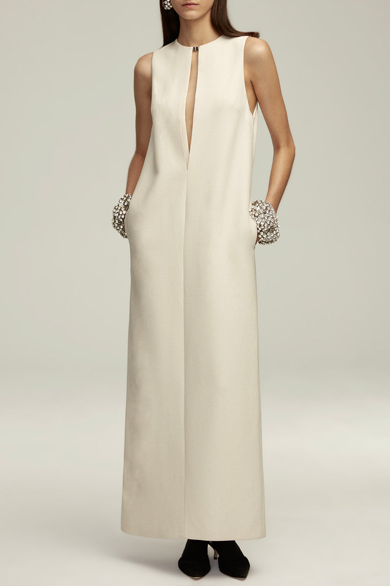 The Kim Dress in Egret – BRANDON MAXWELL