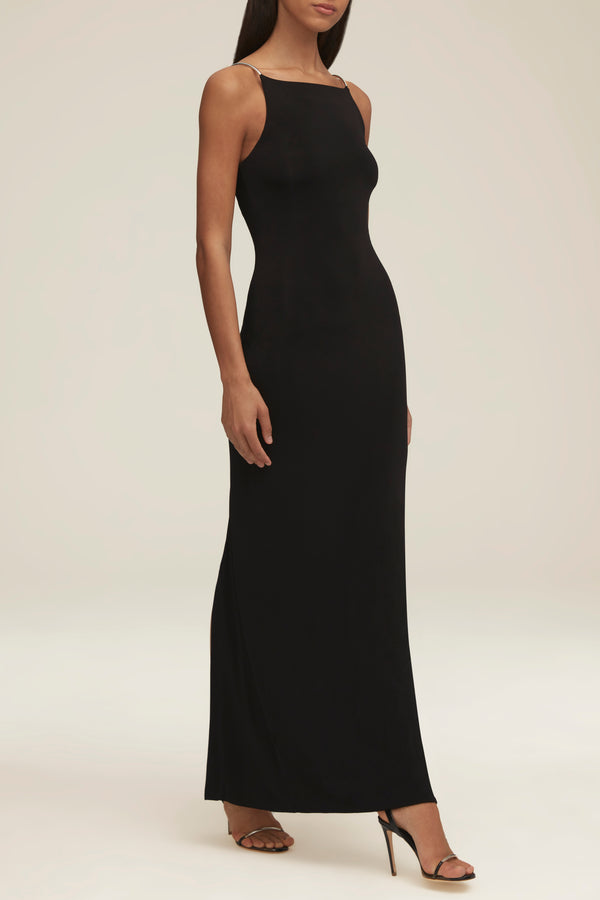 The Boat Neck Jersey Dress in Black