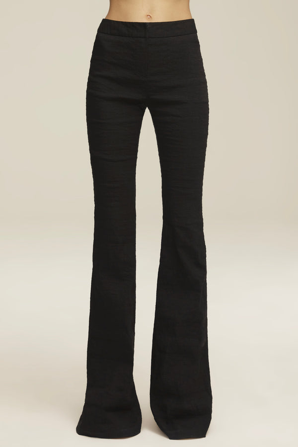 The Fae Stretch Pant with Flared Hem in Black