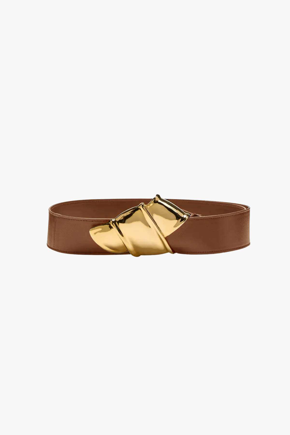 The Courtney Belt in Camel and Gold