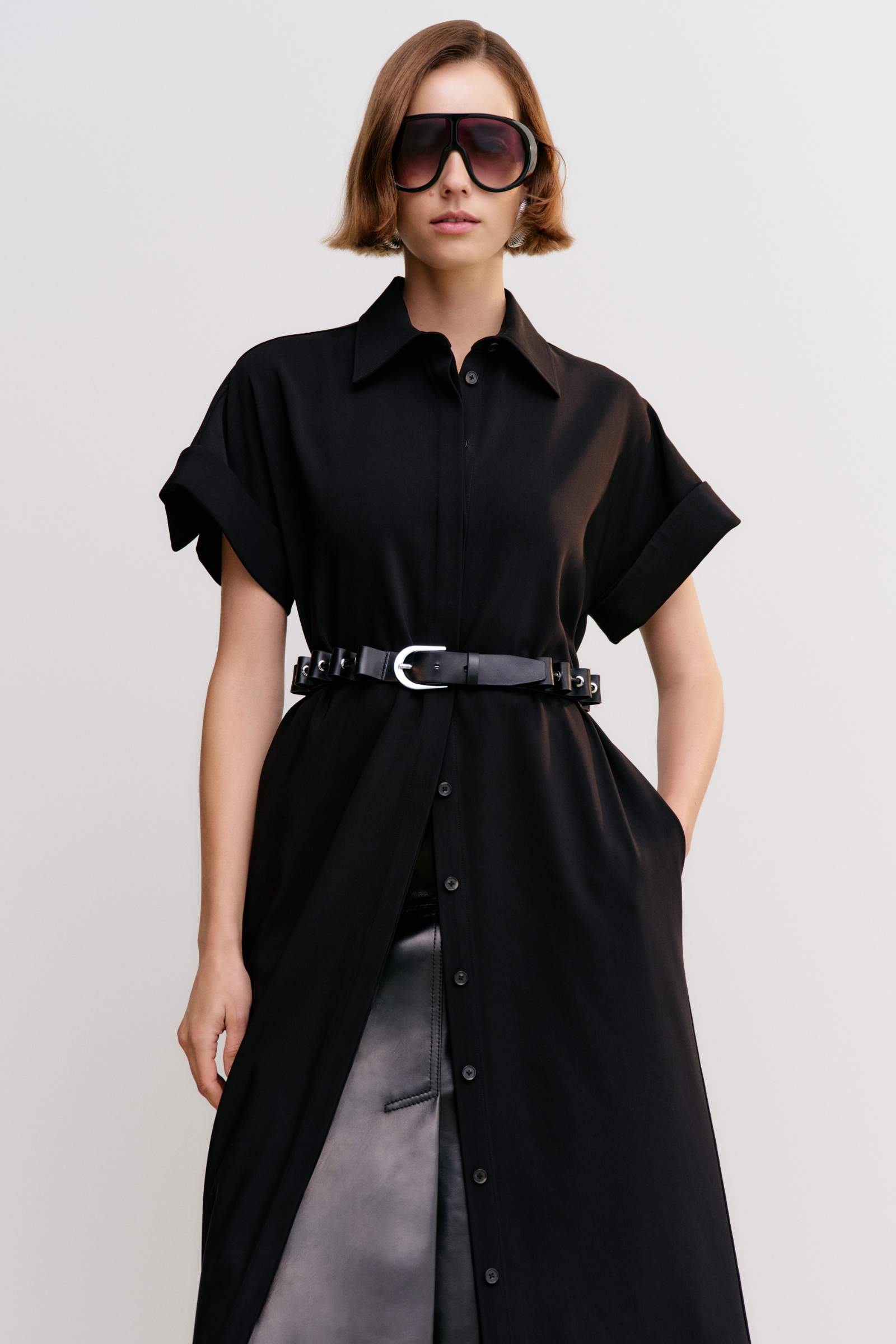 The Emory Shirtdress in Black