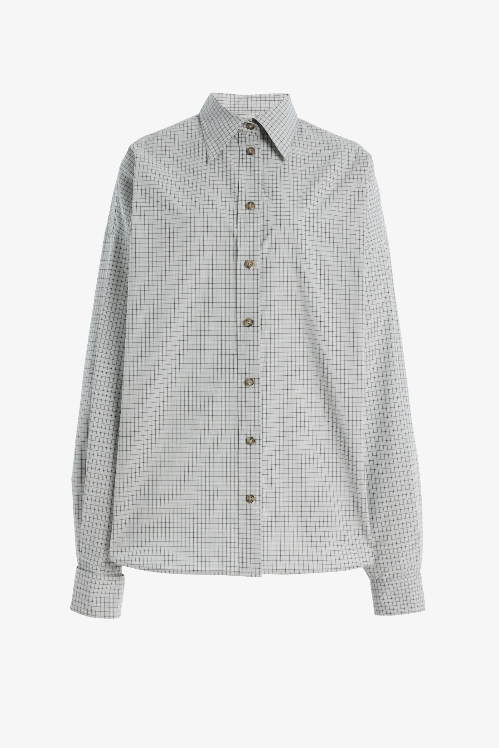 The Harvey Boyfriend Shirt in Cool Grey Check
