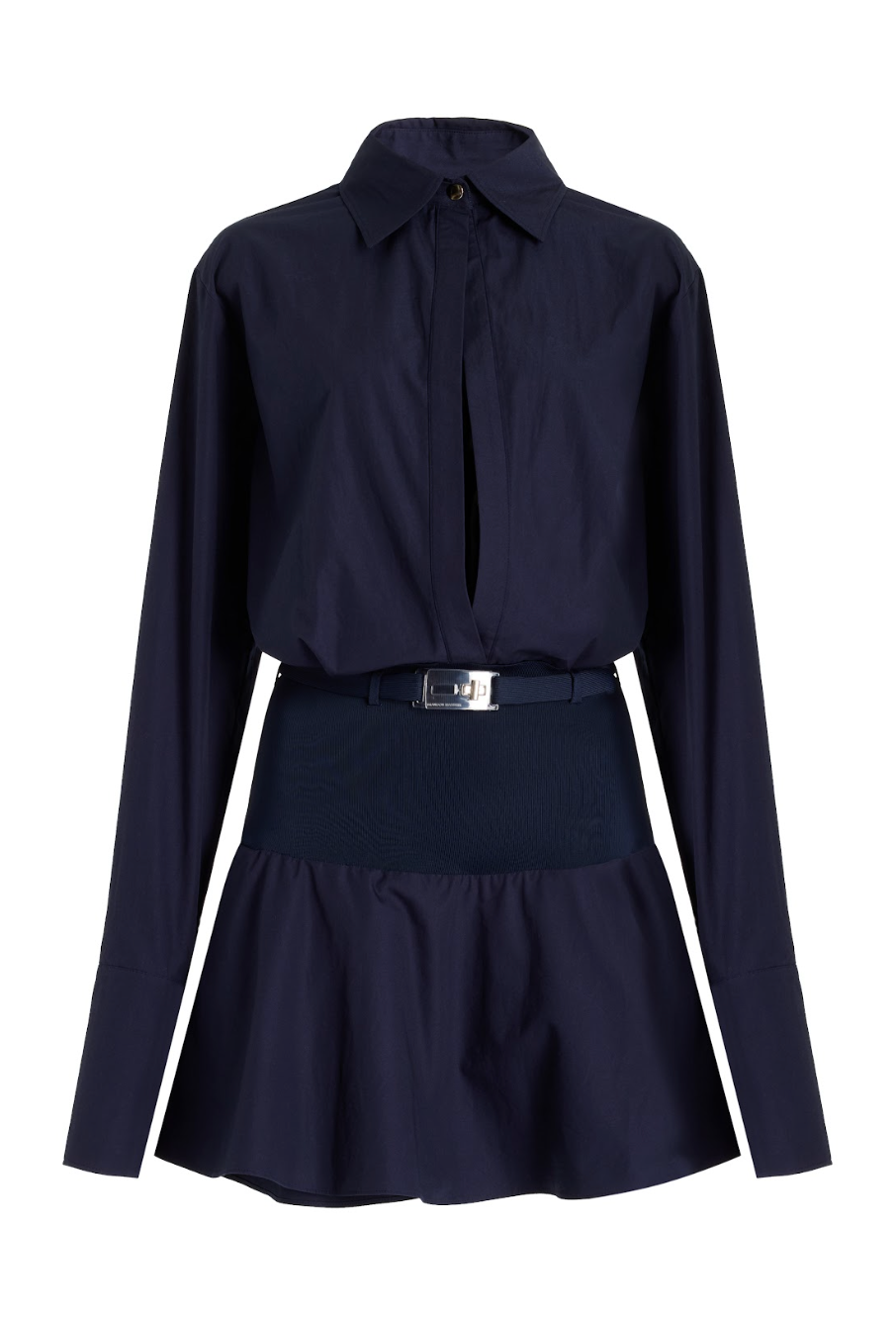 The Irene Mini Shirtdress in Navy