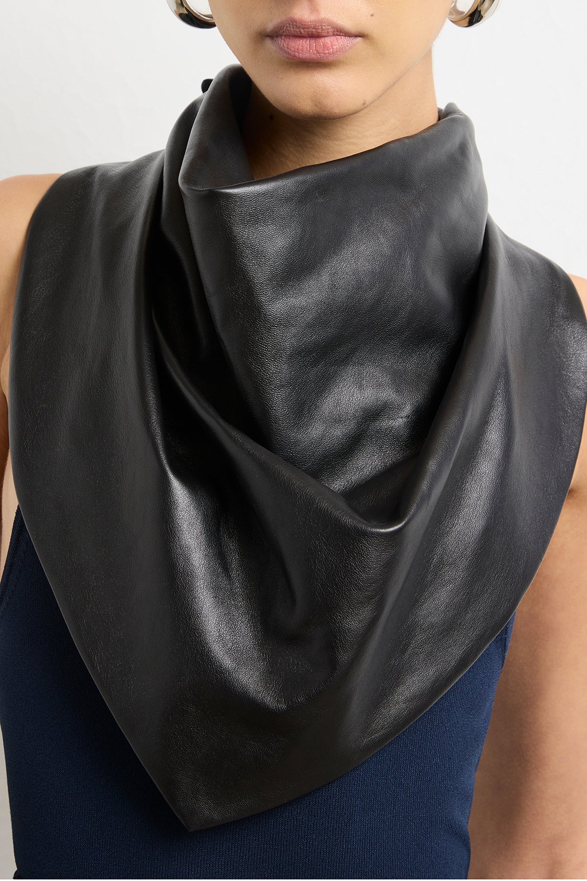 The Leather Tie Scarf in Black