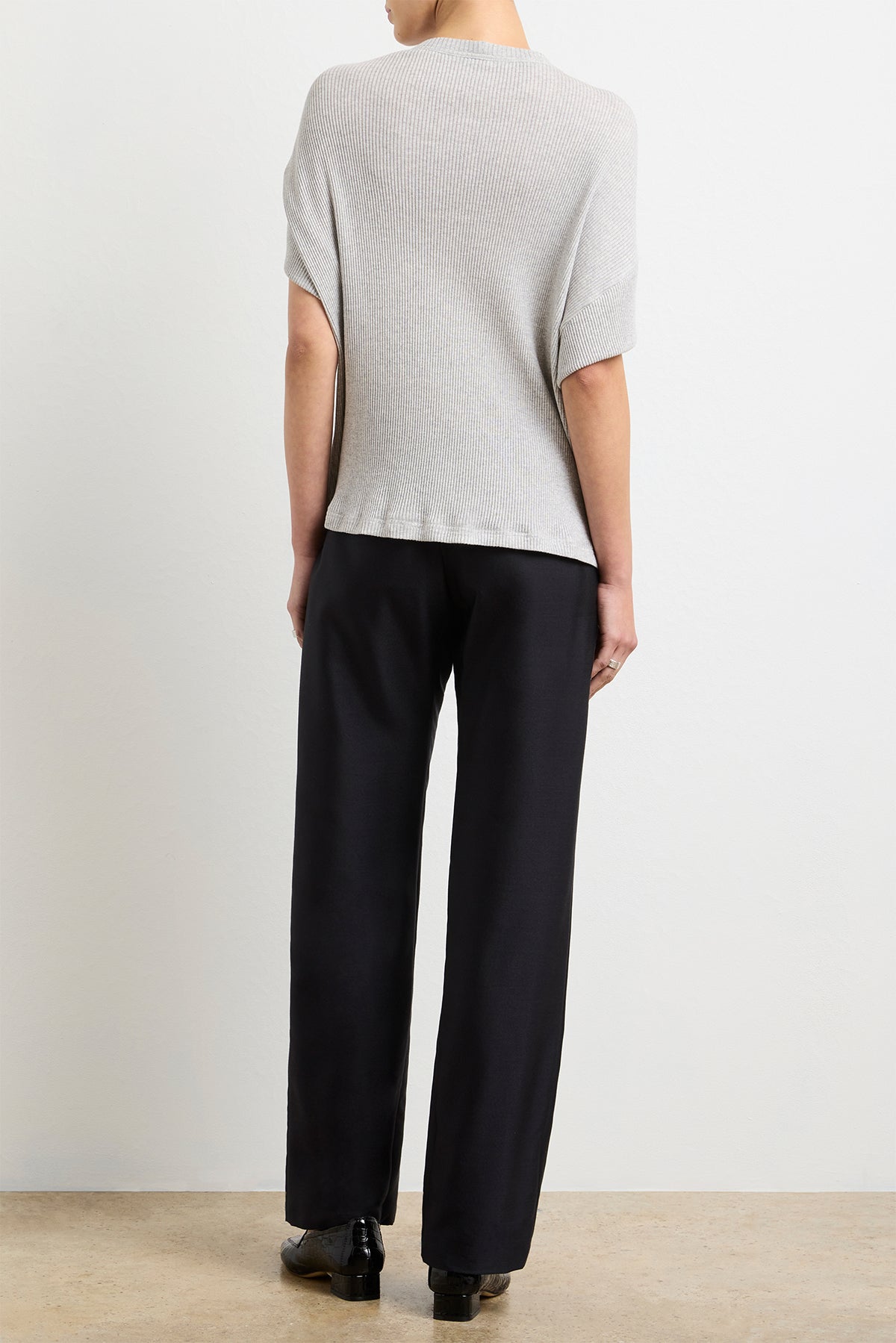 The Faye Asymmetric Top in Heather Grey and Gold