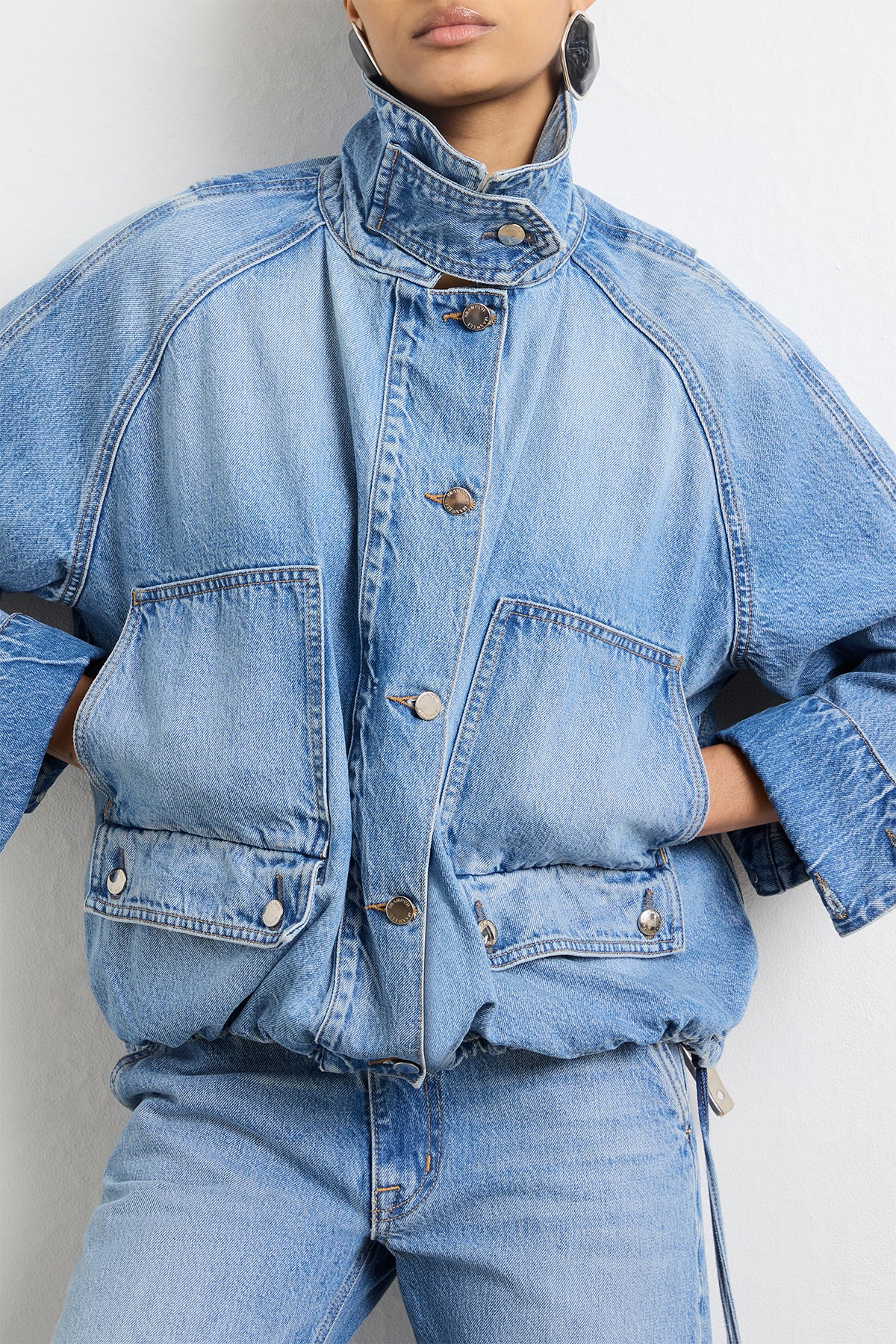 The Harper Balloon Jacket in Vintage Wash Denim