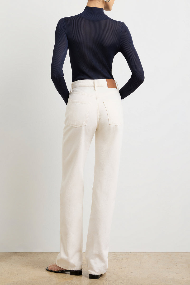 The Julia Straight Leg Denim in Ecru