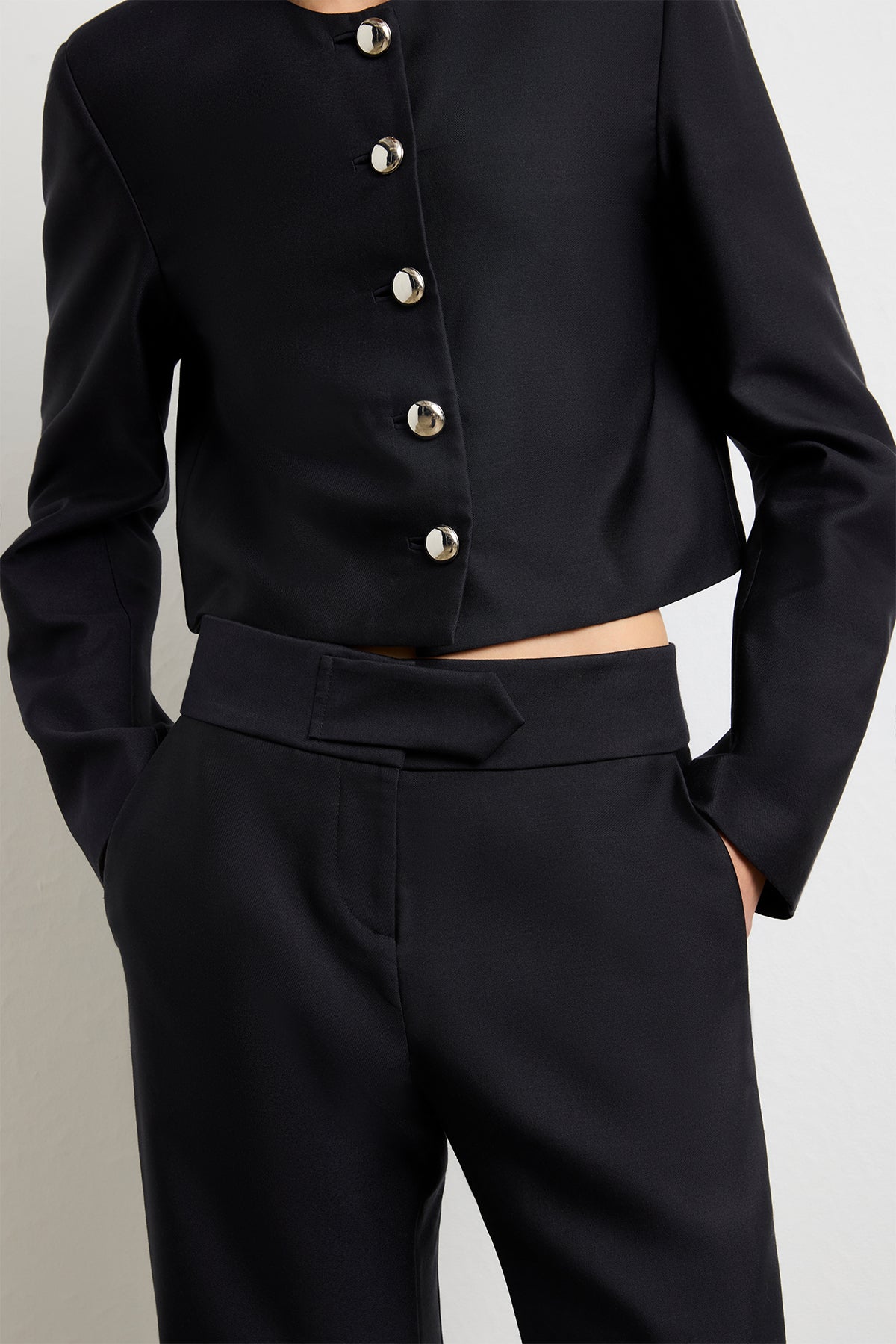 The Phoenix Trouser in Black Silk Mikado