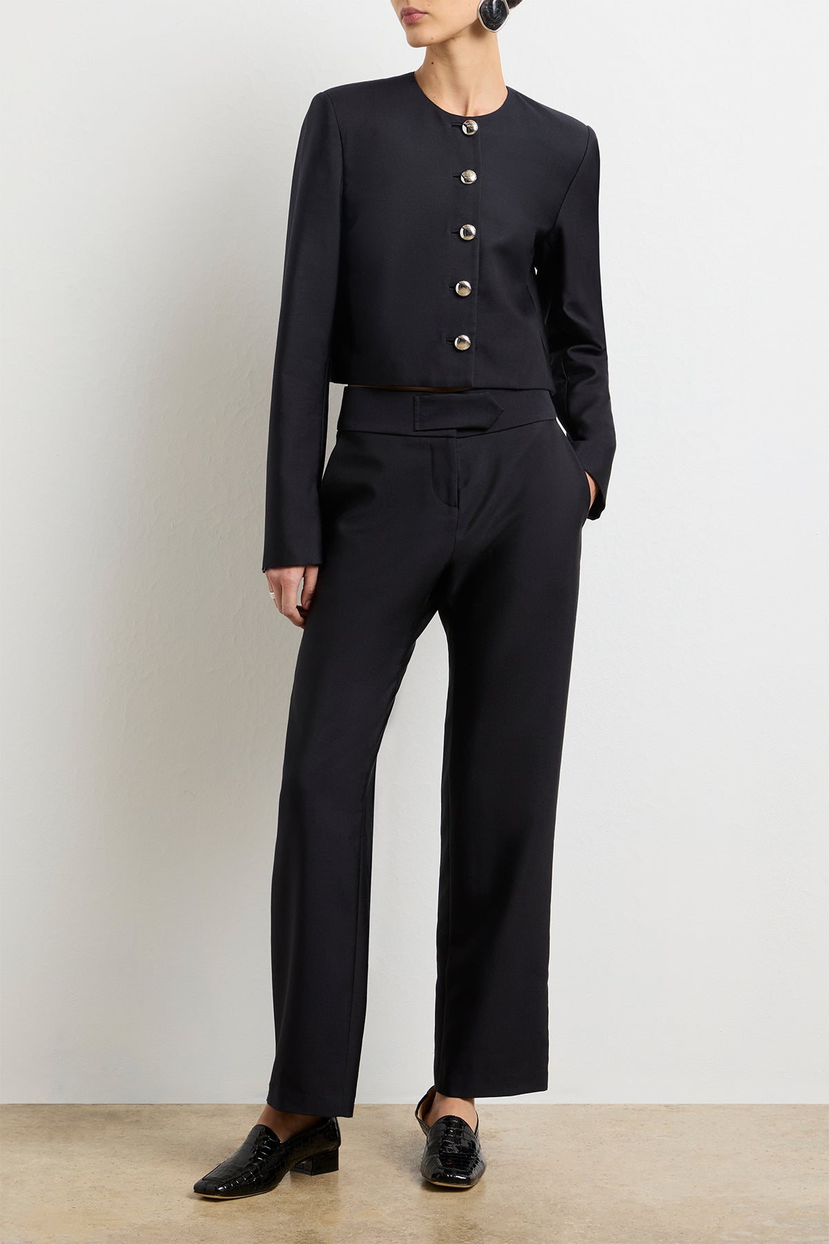 The Phoenix Trouser in Black Silk Mikado