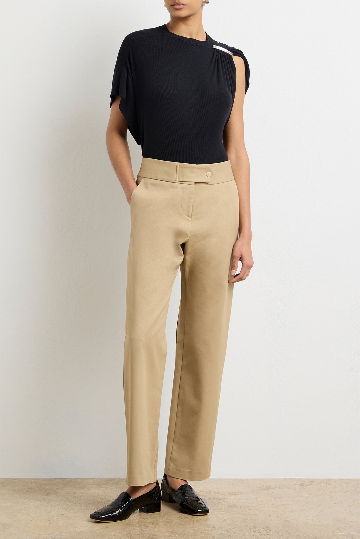 The Phoenix Trouser in Khaki Cotton Gabardine