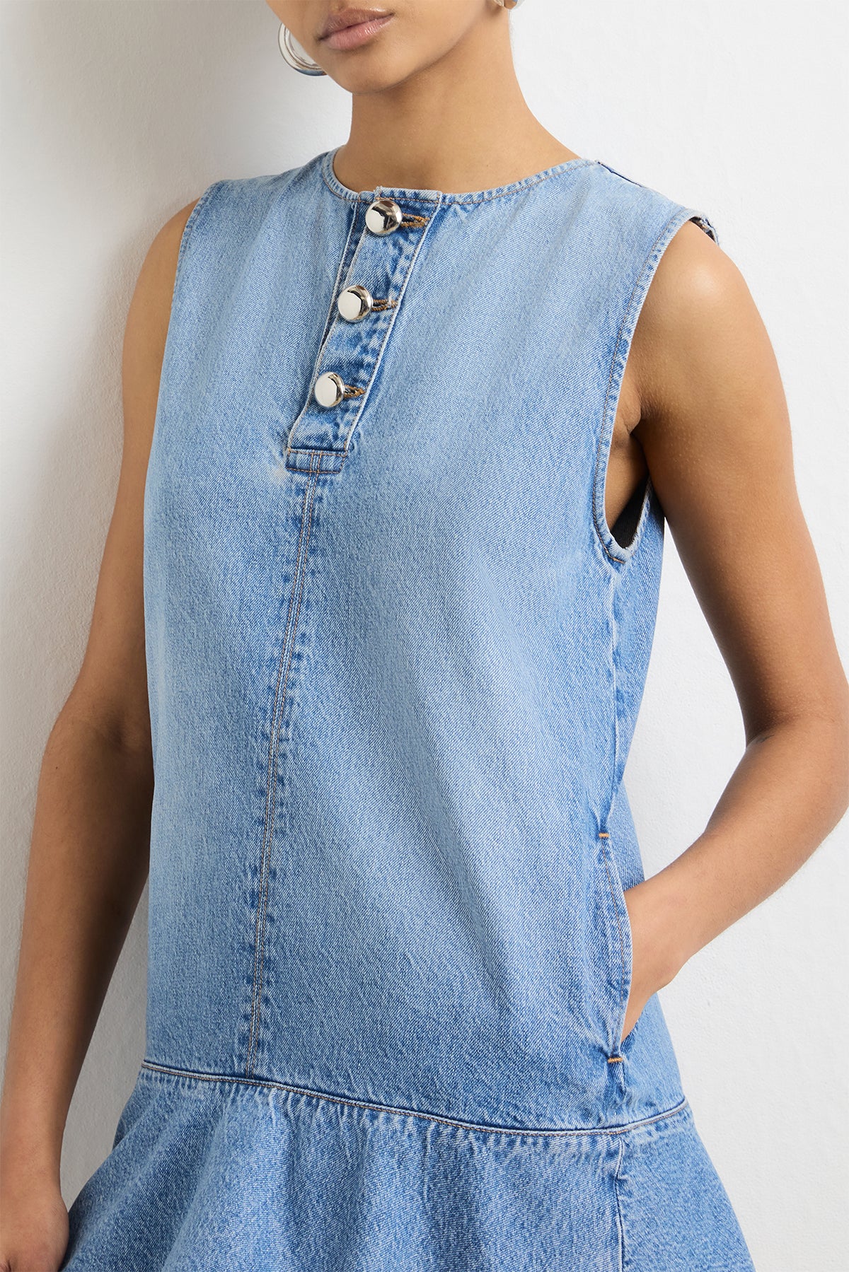 The Rosie Denim Mini Dress in Vintage Wash