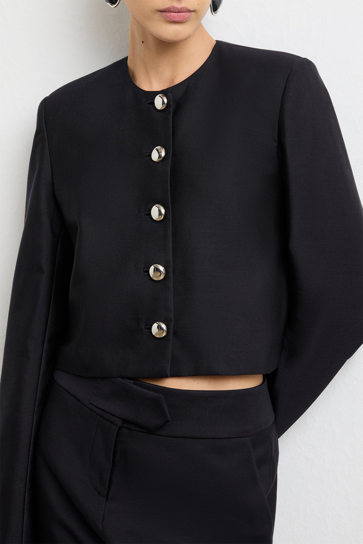 The Ryder Box Jacket in Black Silk Mikado