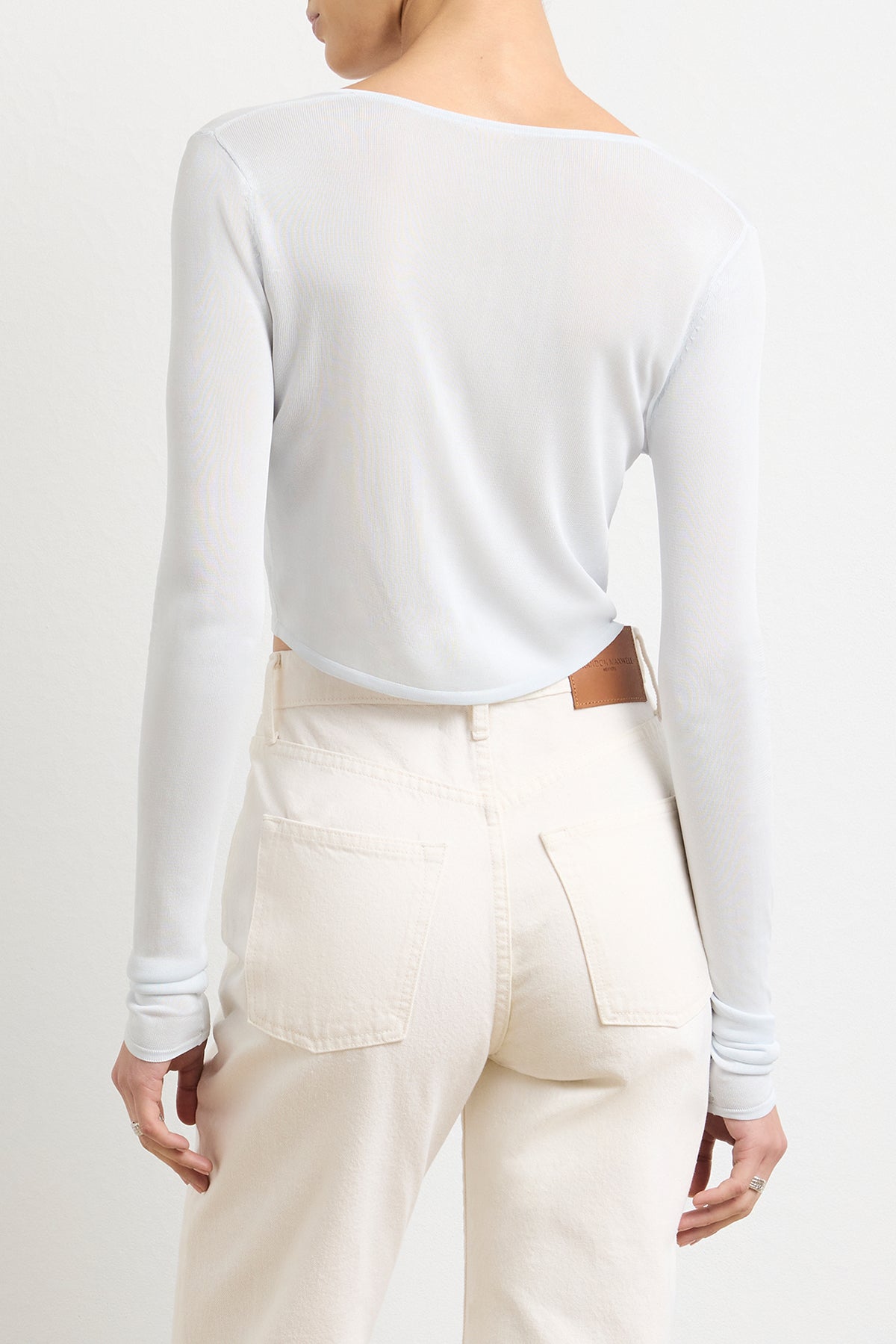 The Wylder Cropped Henley in Ice Melt